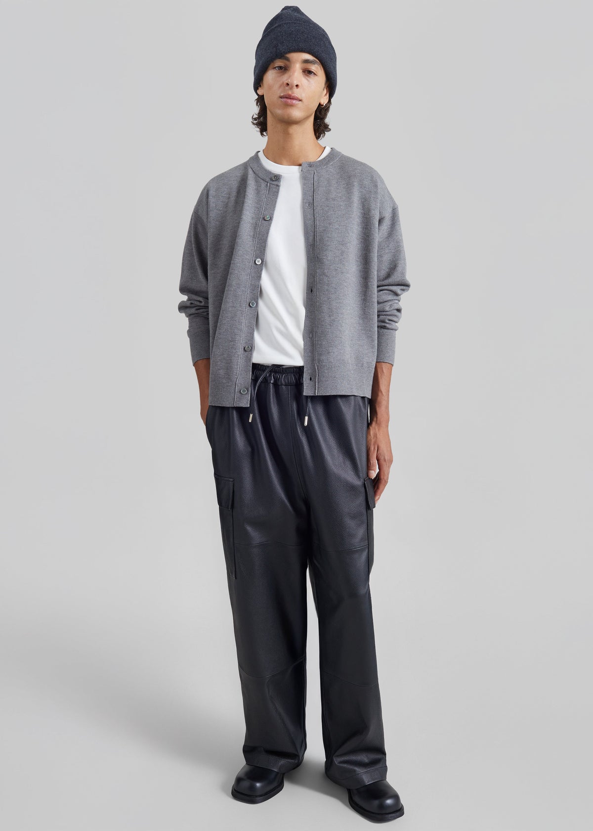 Tino Crewneck Cardigan - Grey