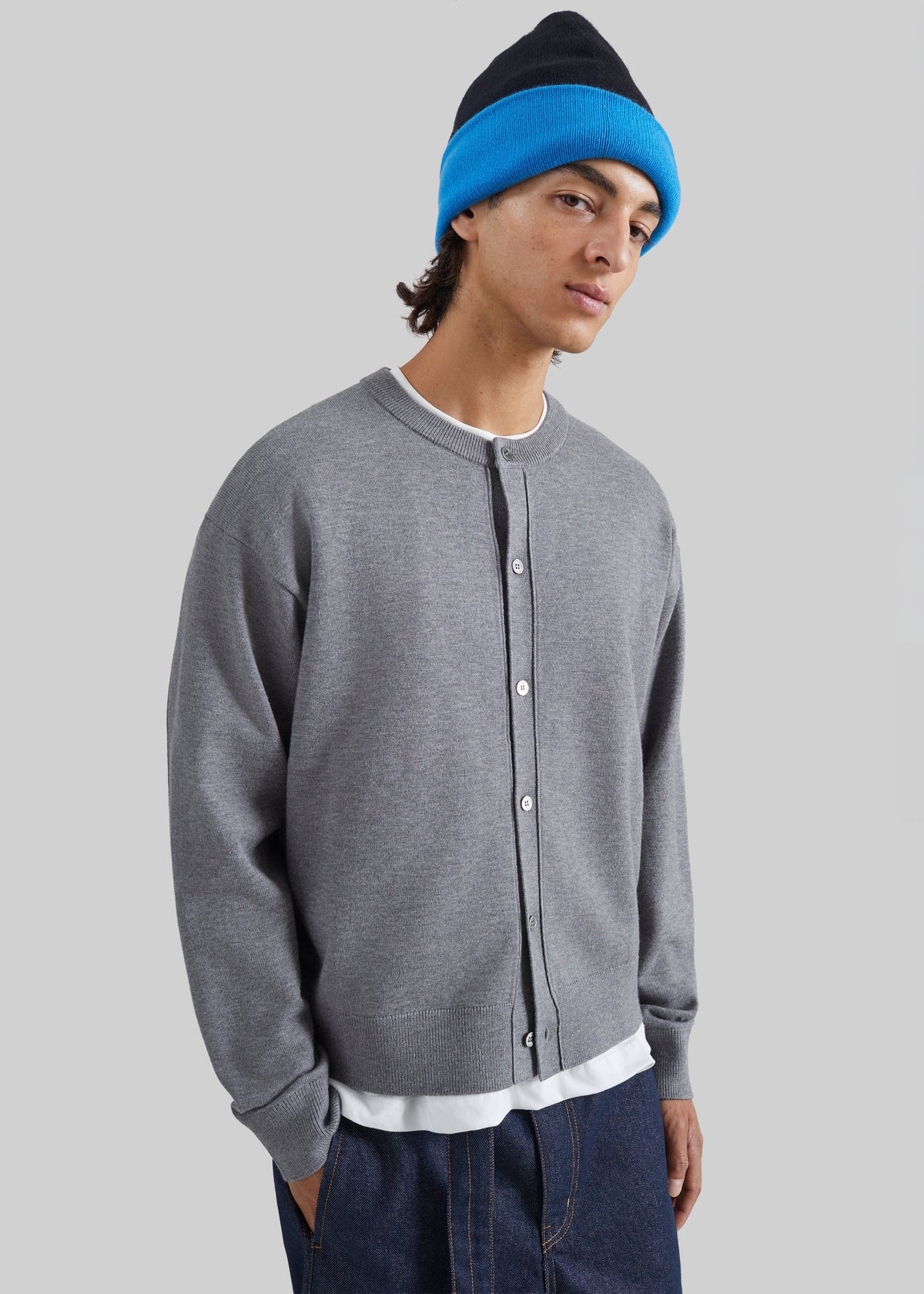 Tino Crewneck Cardigan - Grey