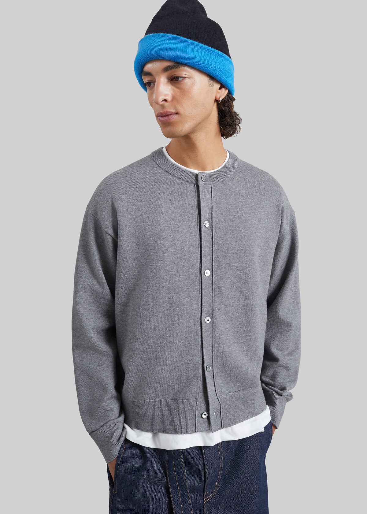 Tino Crewneck Cardigan - Grey