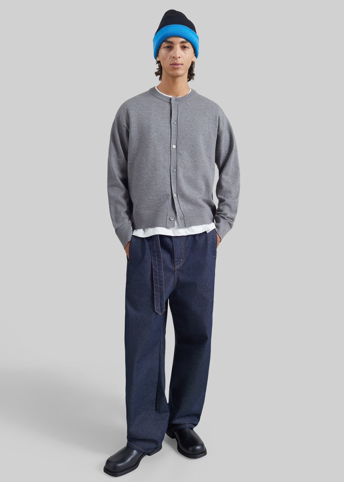 Tino Crewneck Cardigan - Grey