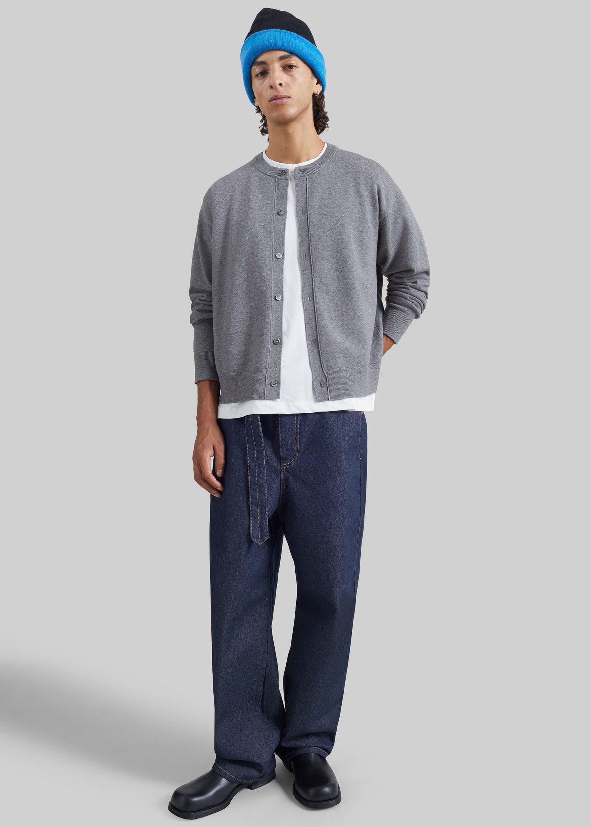 Tino Crewneck Cardigan - Grey