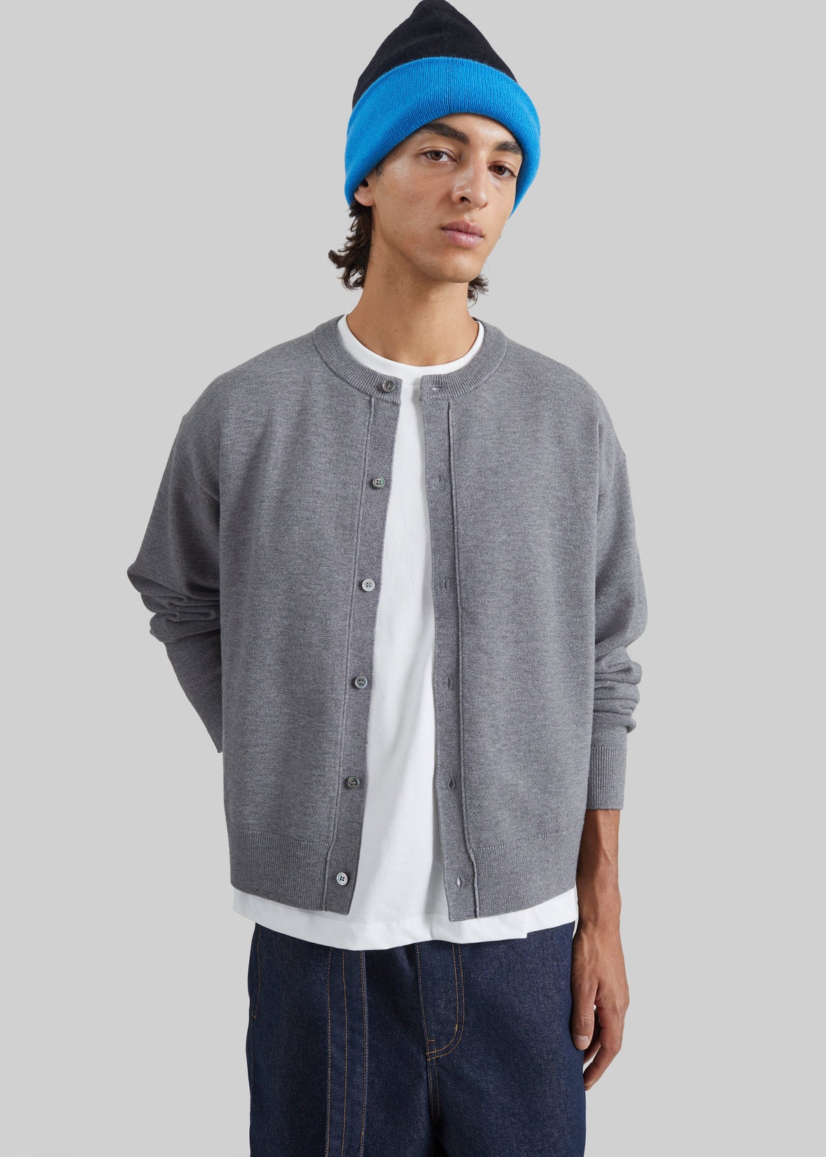 Tino Crewneck Cardigan - Grey