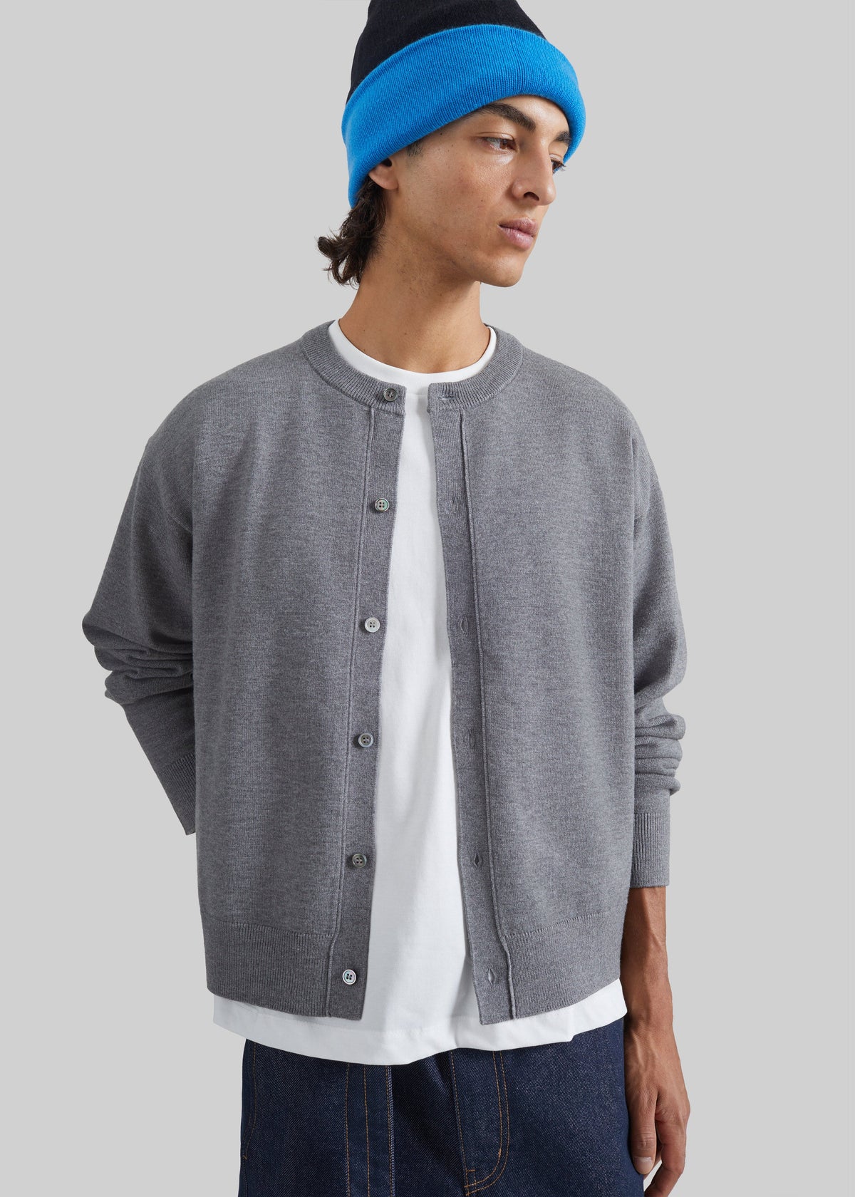 Tino Crewneck Cardigan - Grey