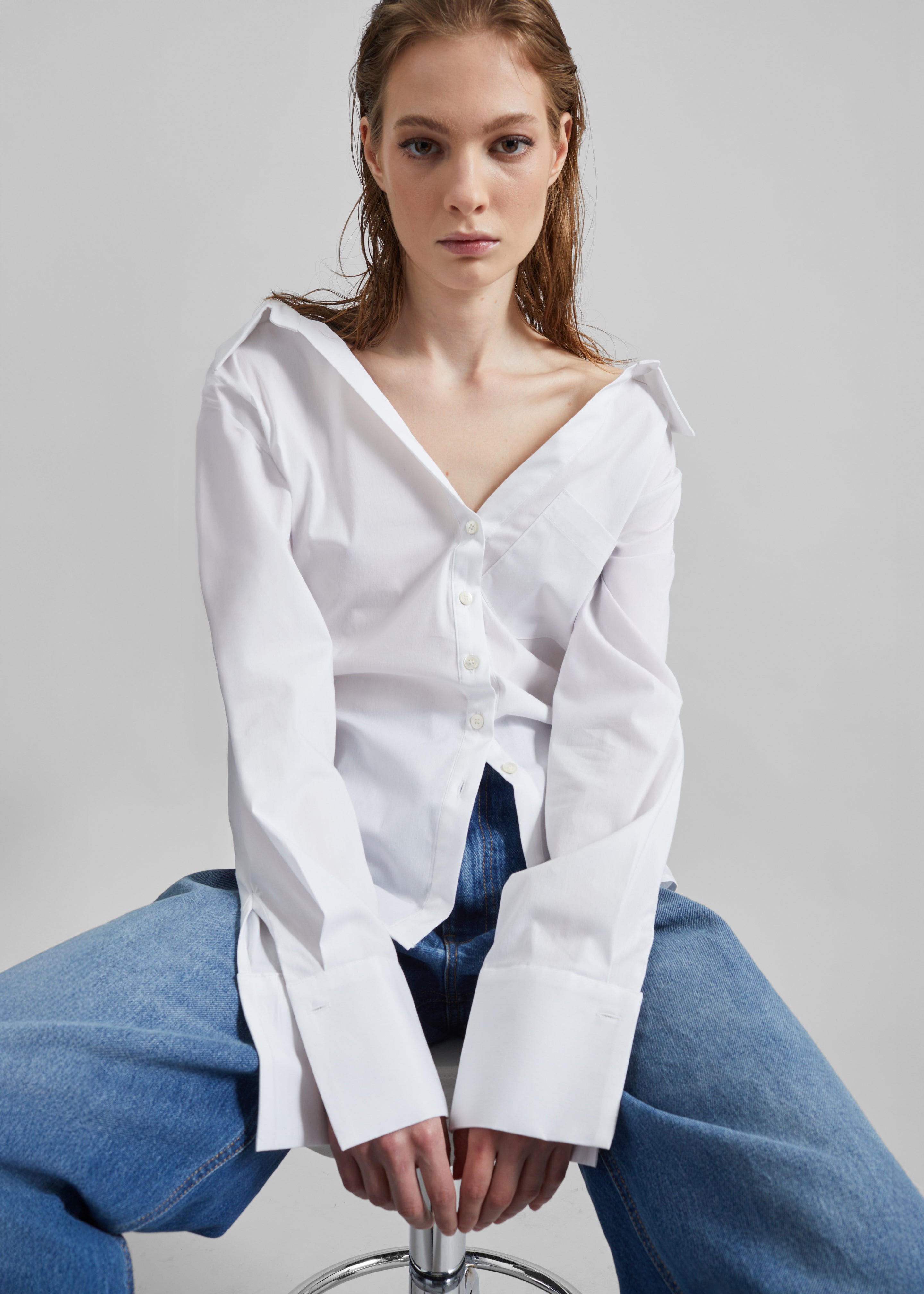 Tiona Fitted Shirt - White - 3