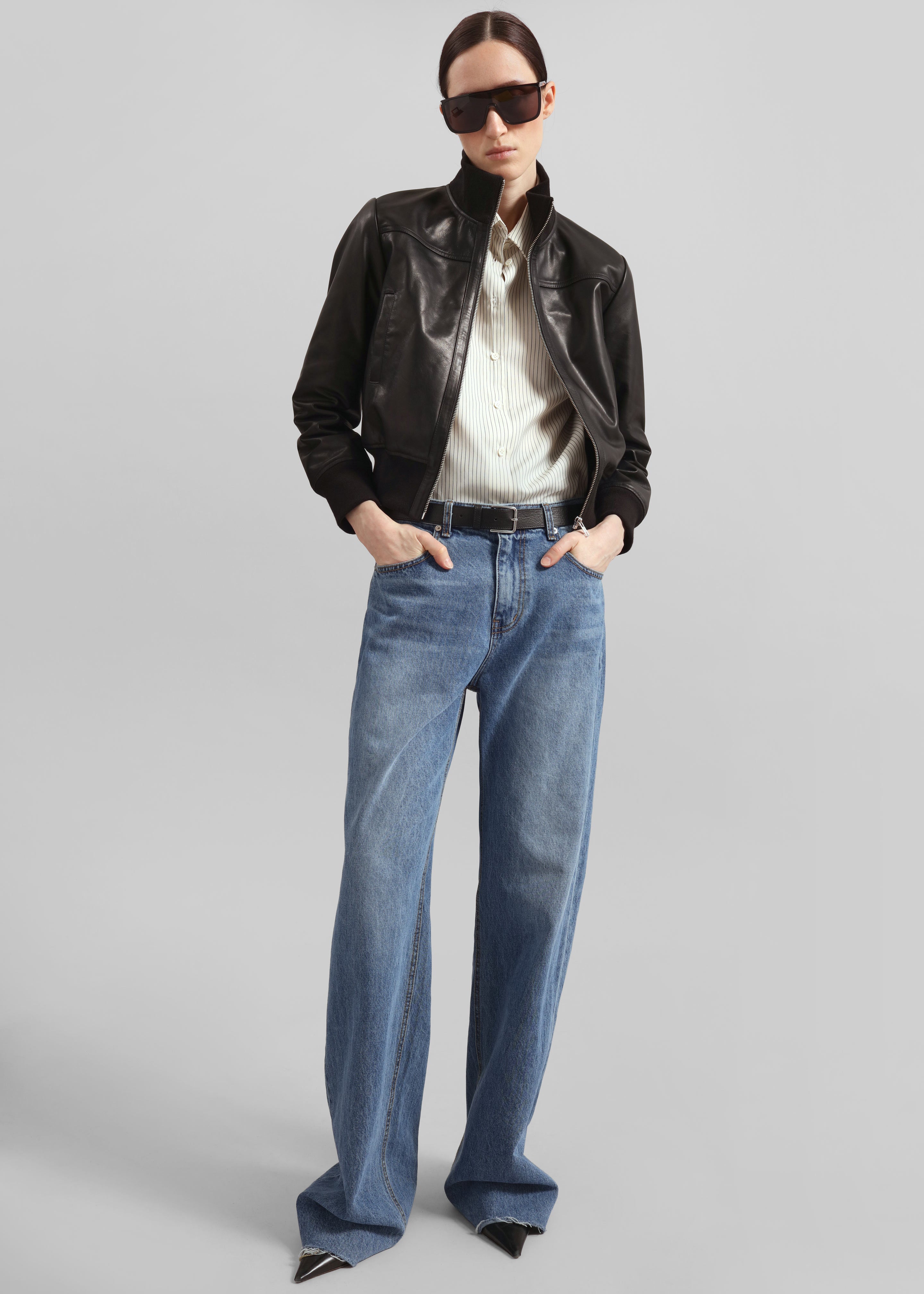 Tobias Leather Jacket - Black – The Frankie Shop Europe