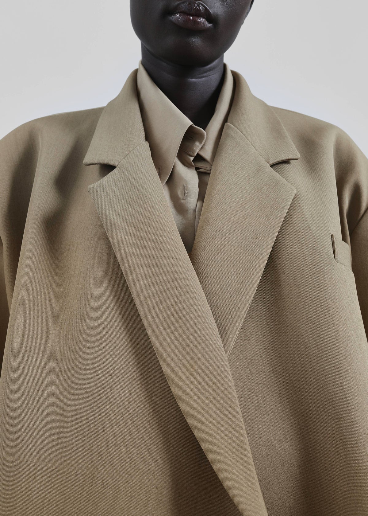 Tolmer Boxy Wrap Blazer - Taupe Melange - 7