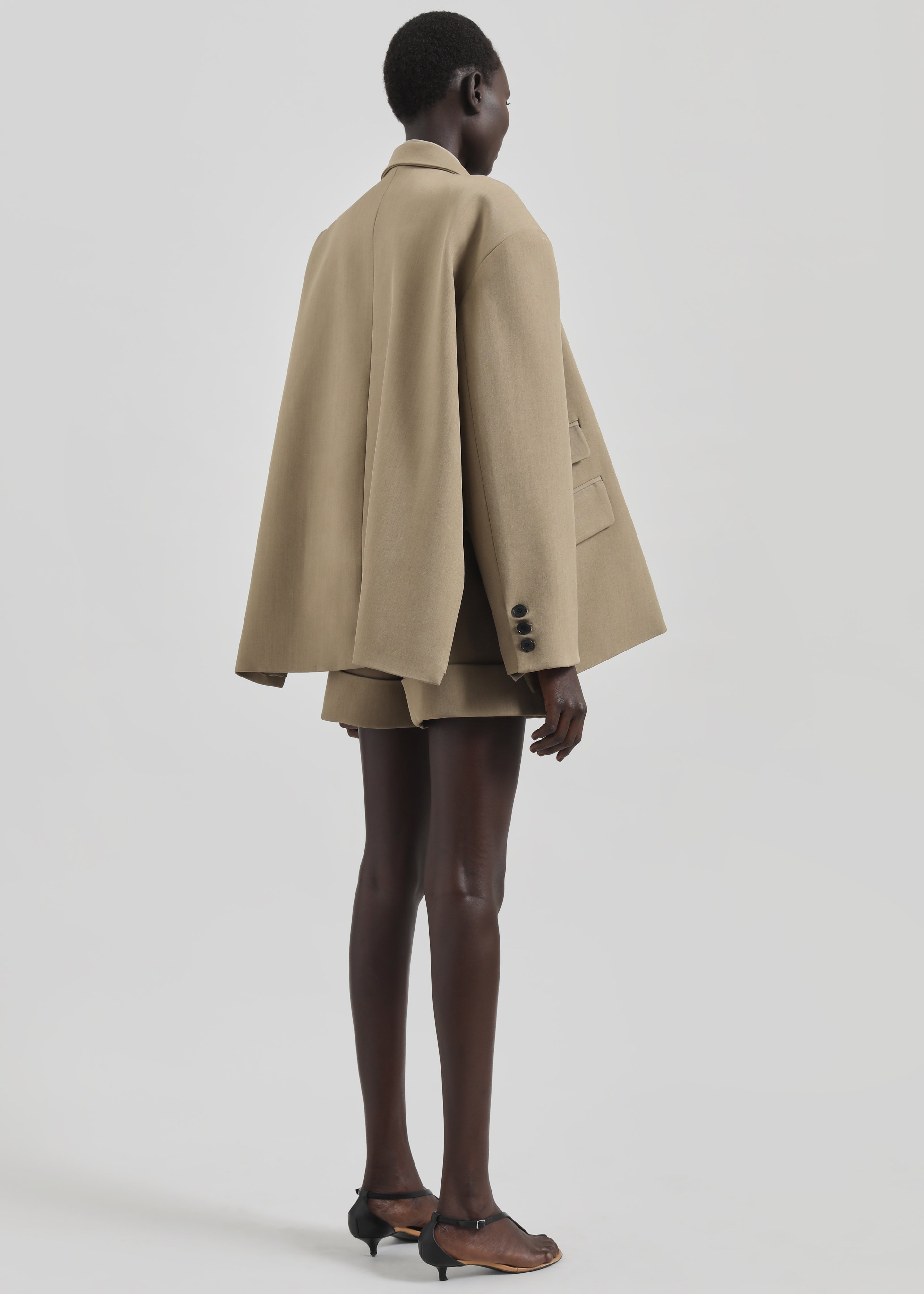 Tolmer Boxy Wrap Blazer - Taupe Melange - 10