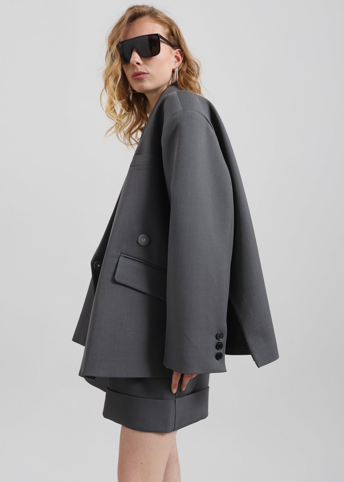 Tolmer Boxy Wrap Blazer - Storm Grey - 7