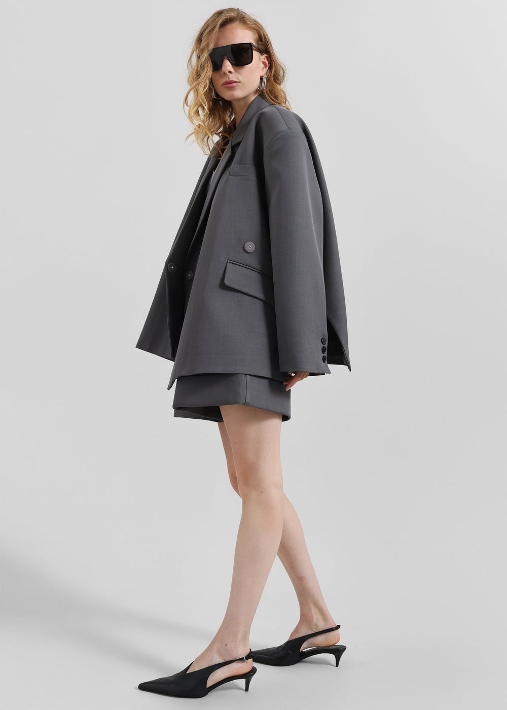 Tolmer Boxy Wrap Blazer - Storm Grey - 1