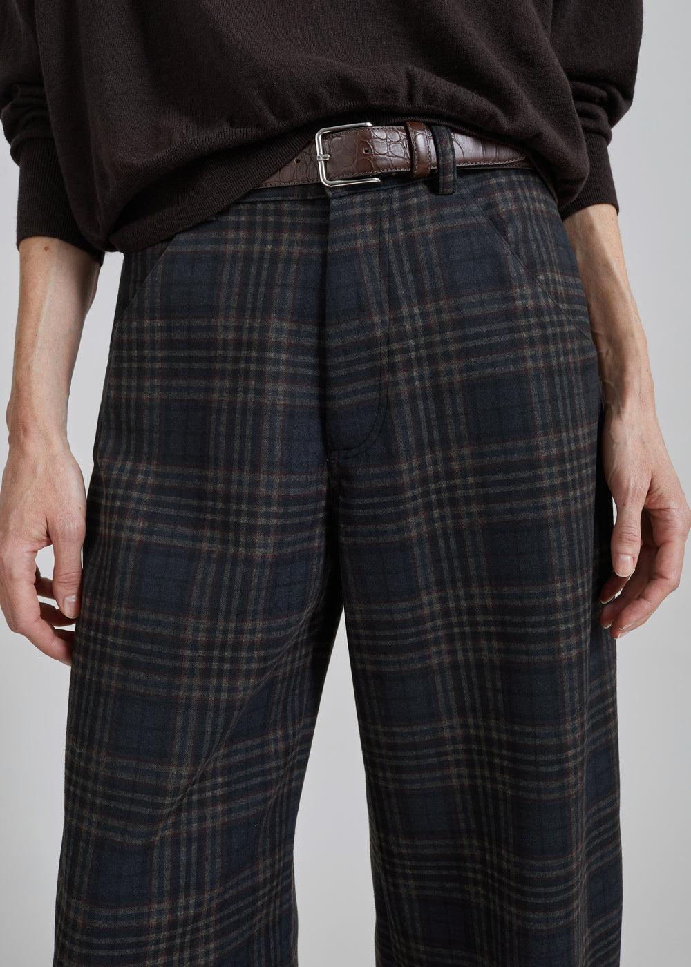Toni Croc Patent Leather Belt - Brown/Silver - 1