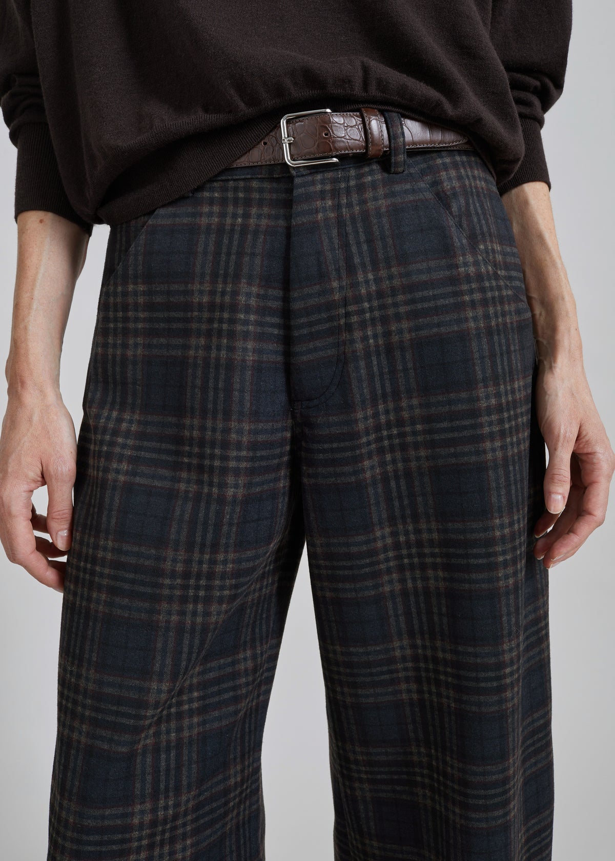 Toni Croc Patent Leather Belt - Brown/Silver - 2
