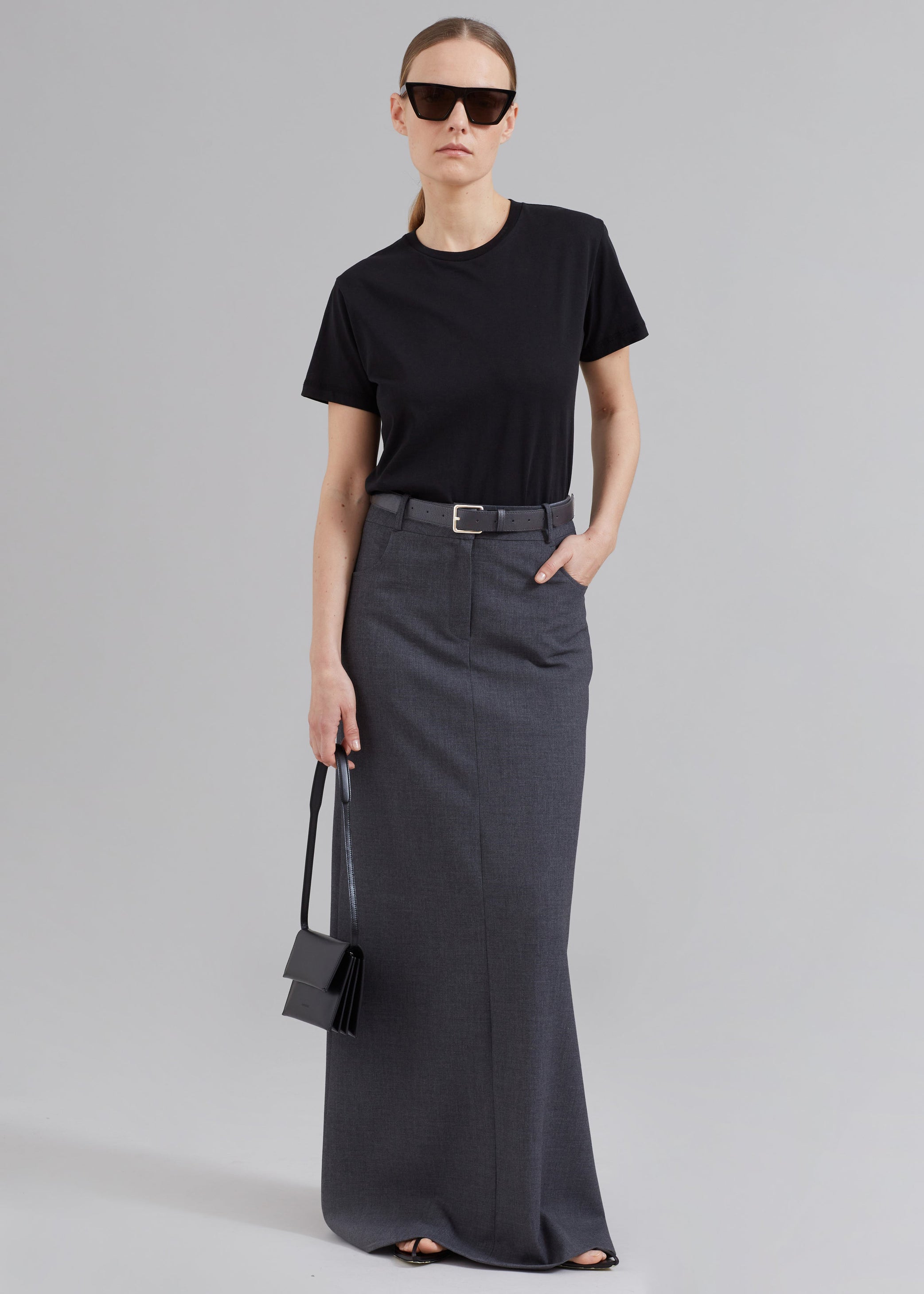 Shop the look image for Toni Pebbled Leather Belt - Grey