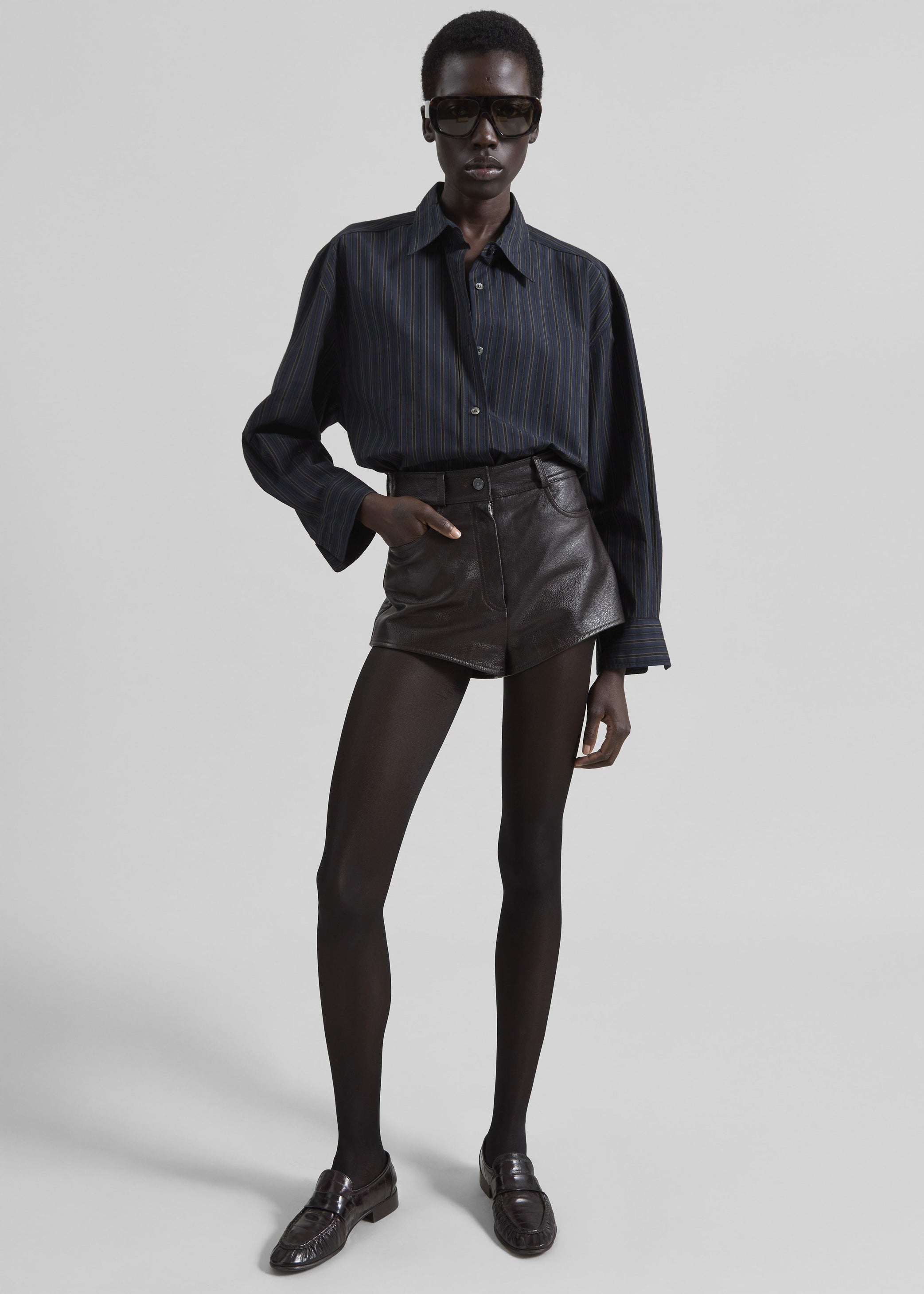 Shop the look image for Toulon Shirt - Navy/Black Stripe
