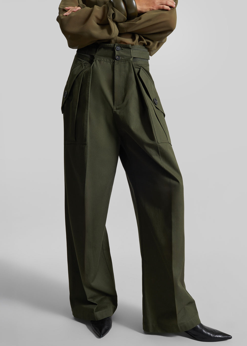 Tova Cargo Pants - Deep Green - 1