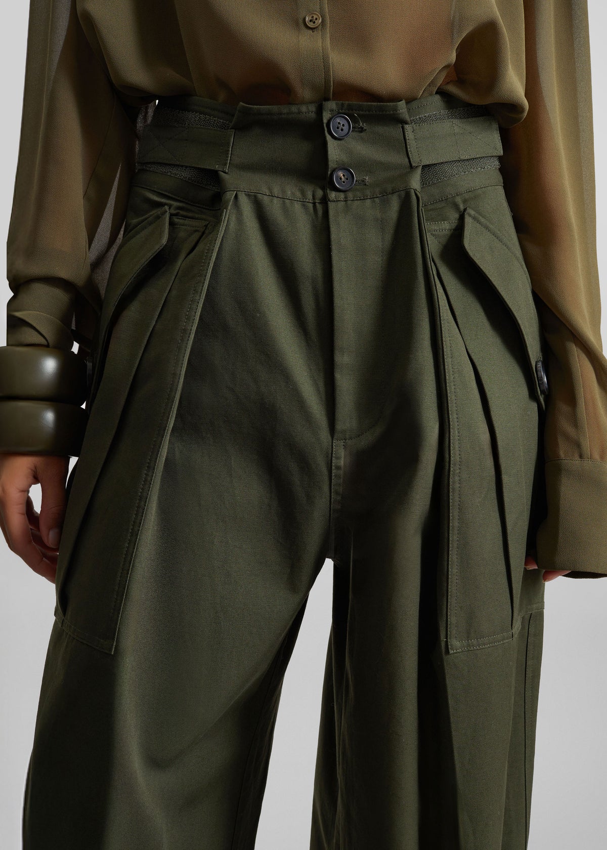 Tova Cargo Pants - Deep Green - 4