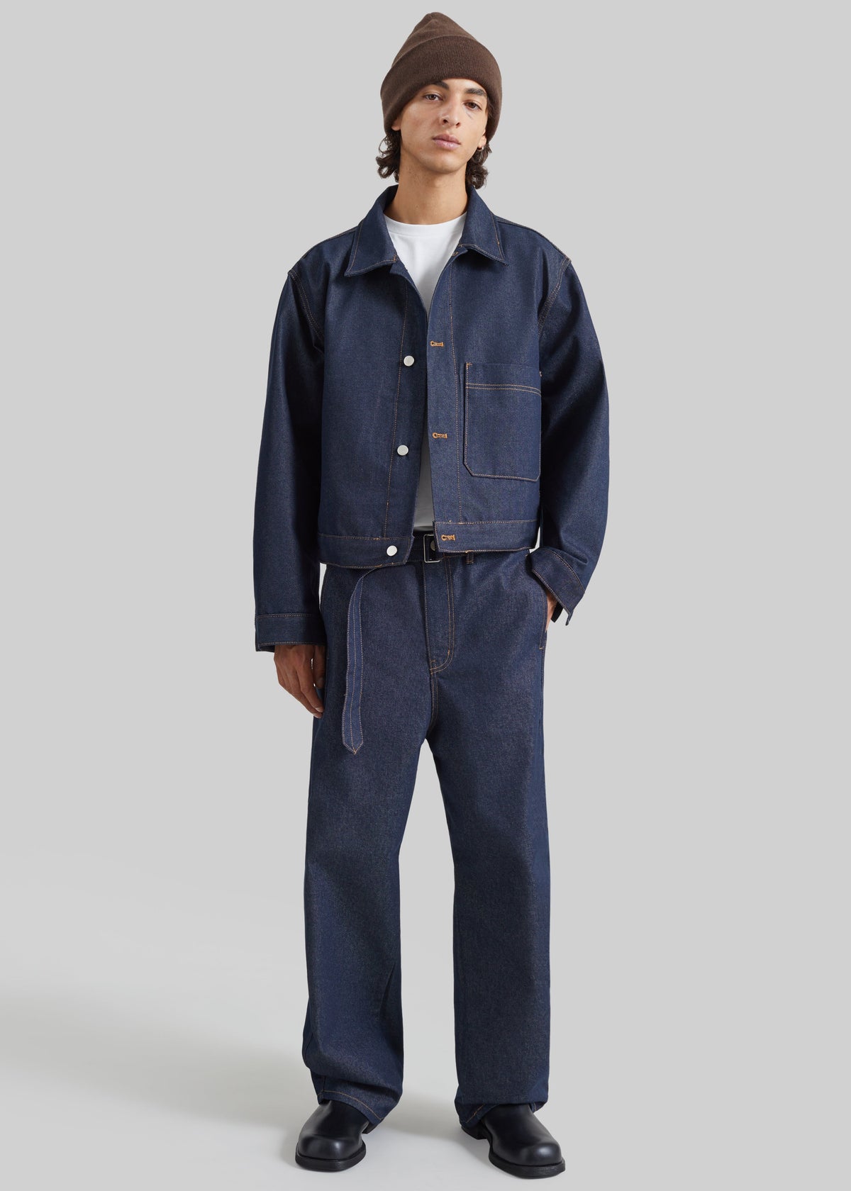Shop the look image for Giacca boxy Tregor in denim - Lavaggio scuro