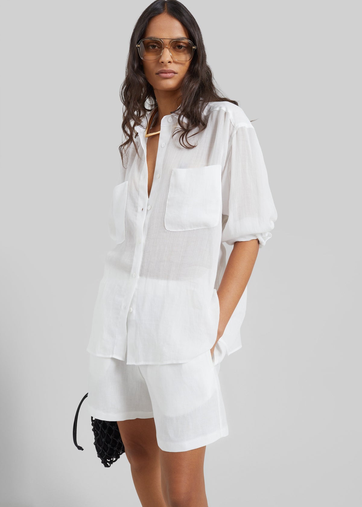 Trevas Sheer Shirt - White - 3
