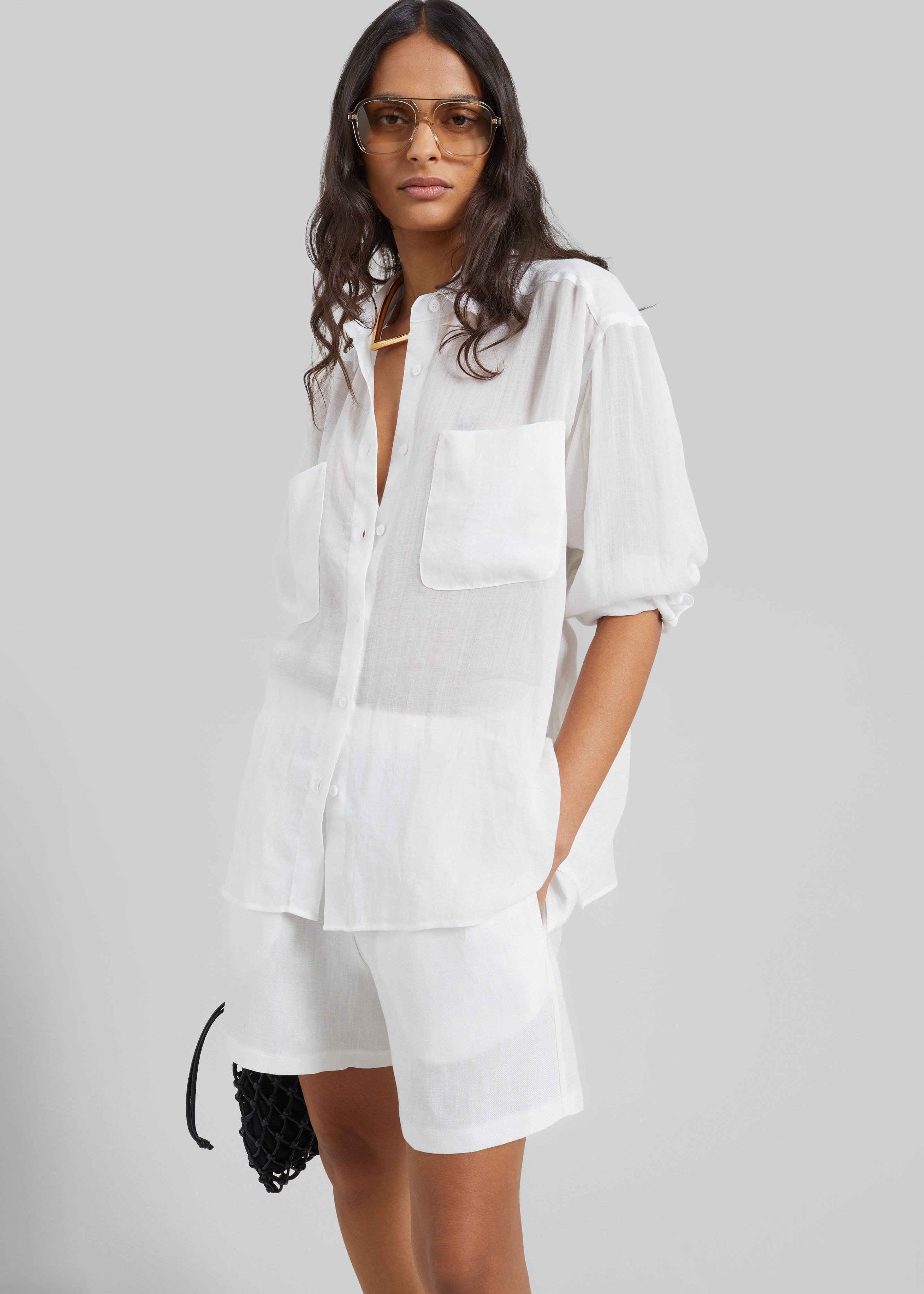 Trevas Sheer Shirt - White - 3