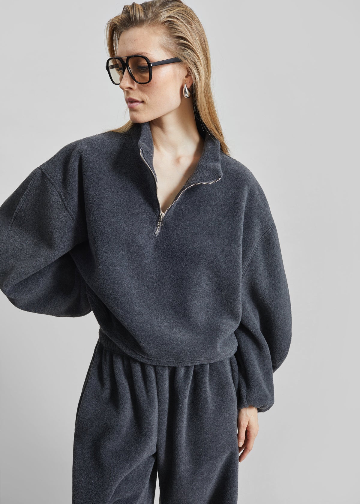 Treveray Fleece Half-Zip Sweatshirt - Dark Grey - 5