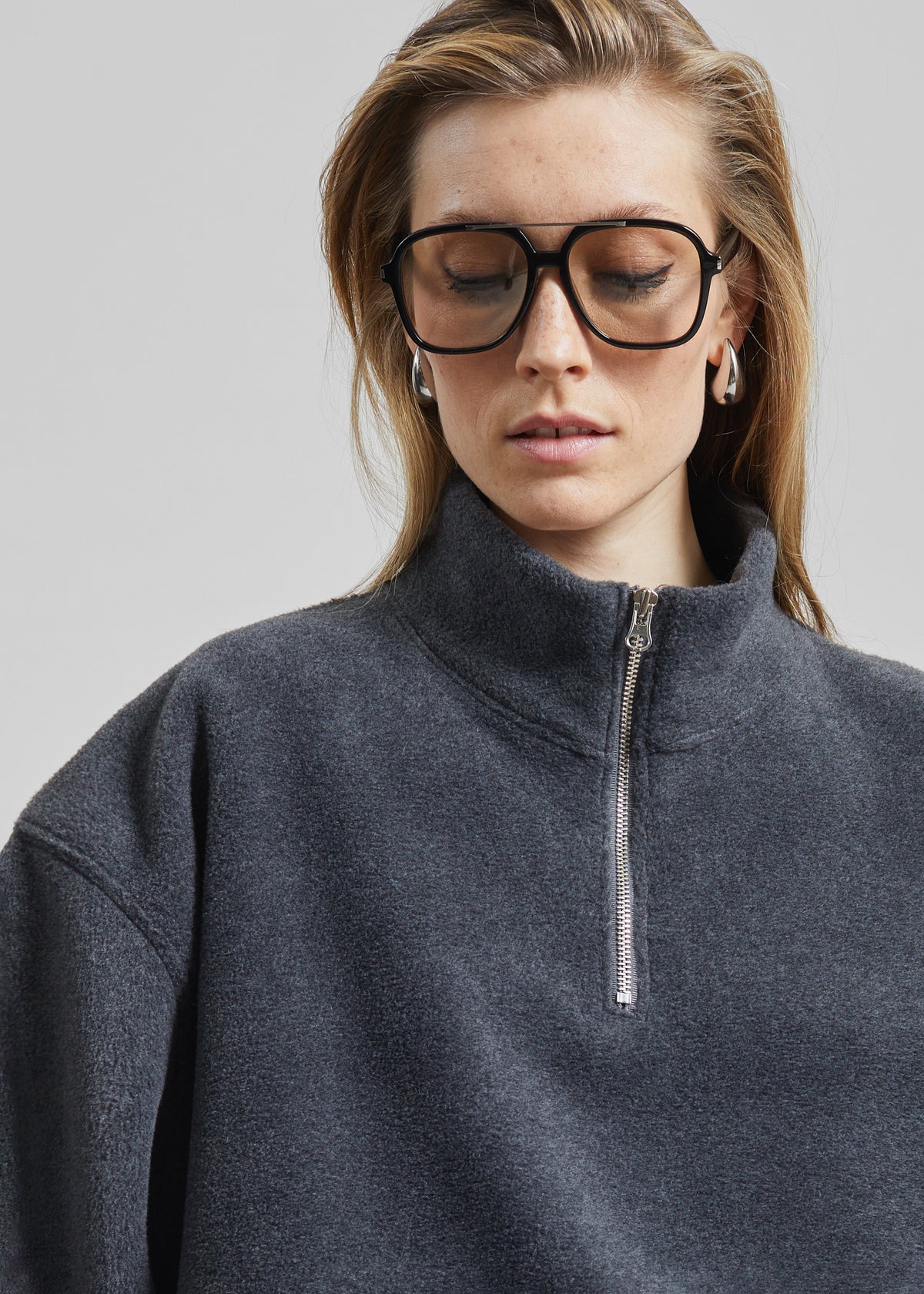 Treveray Fleece Half-Zip Sweatshirt - Dark Grey - 6