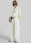 Trevi Textured Cargo Pants - Cream