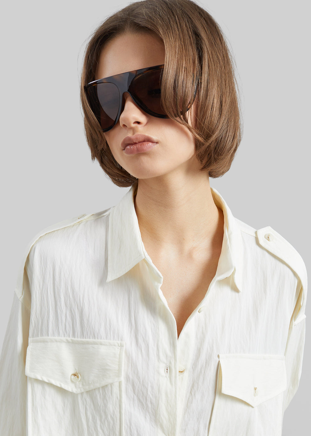 Trevi Textured Cargo Shirt - Cream - 1