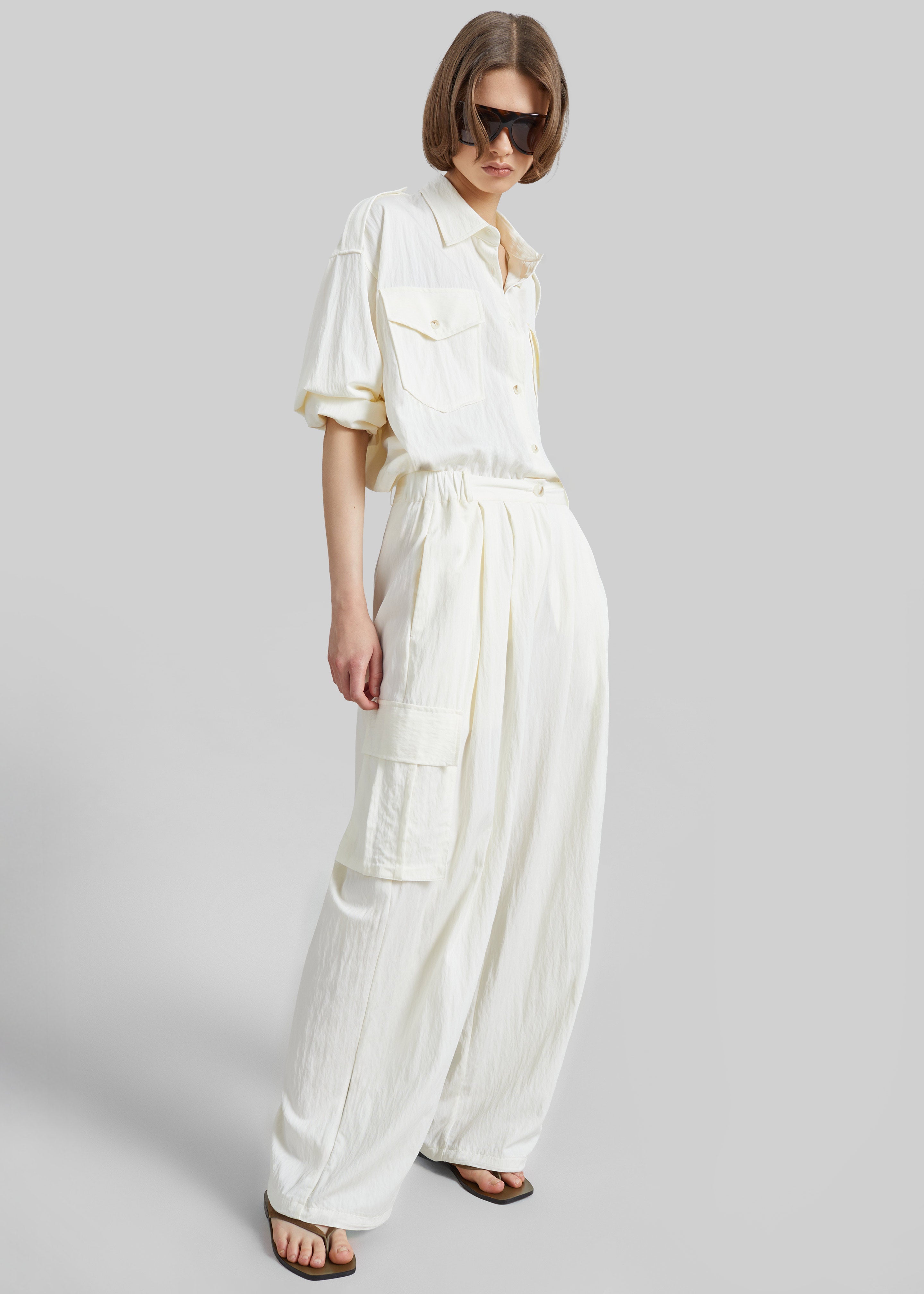 Trevi Textured Cargo Shirt - Cream - 6