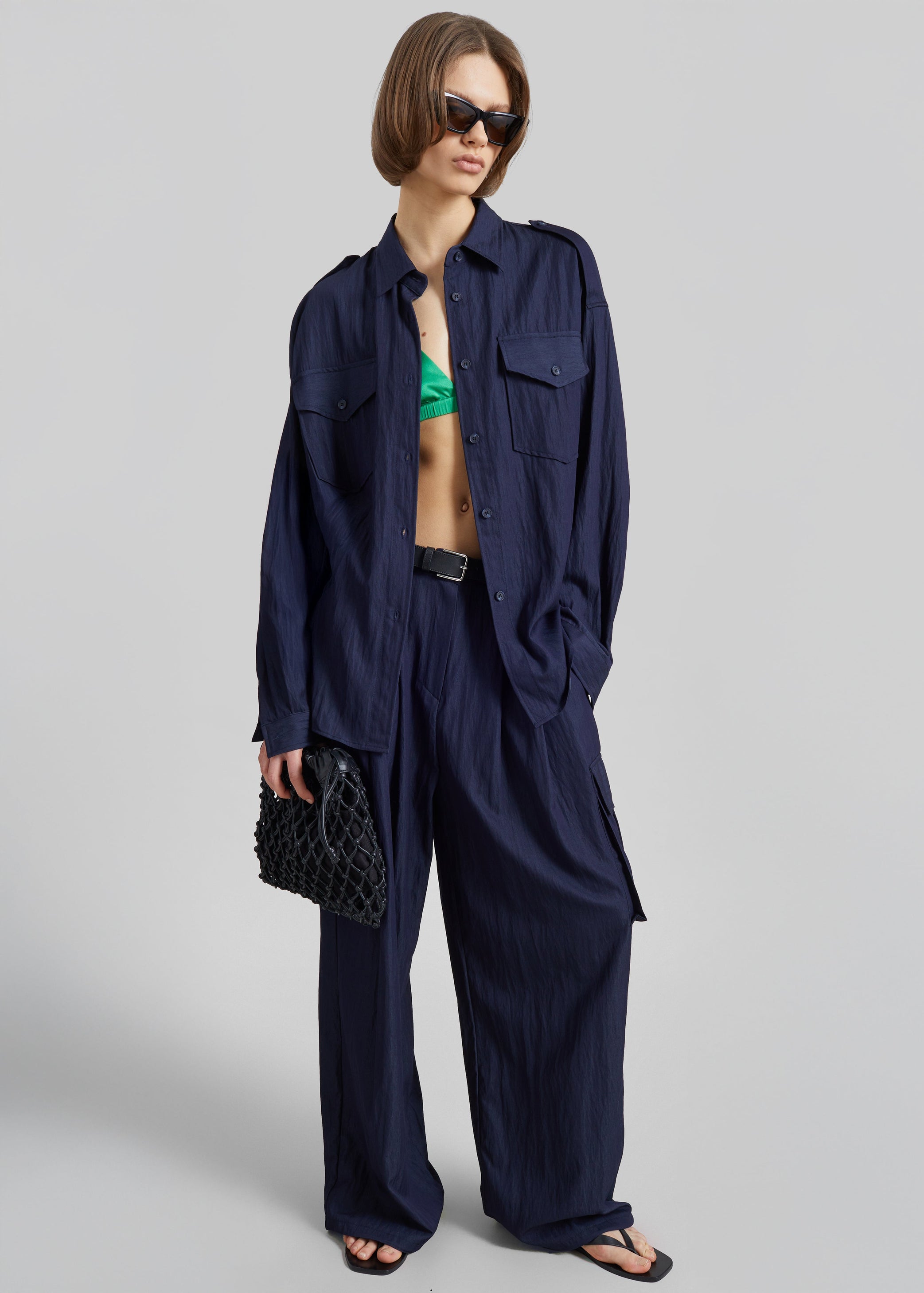 Shop the look image for Trevi Textured Cargo Shirt - Navy
