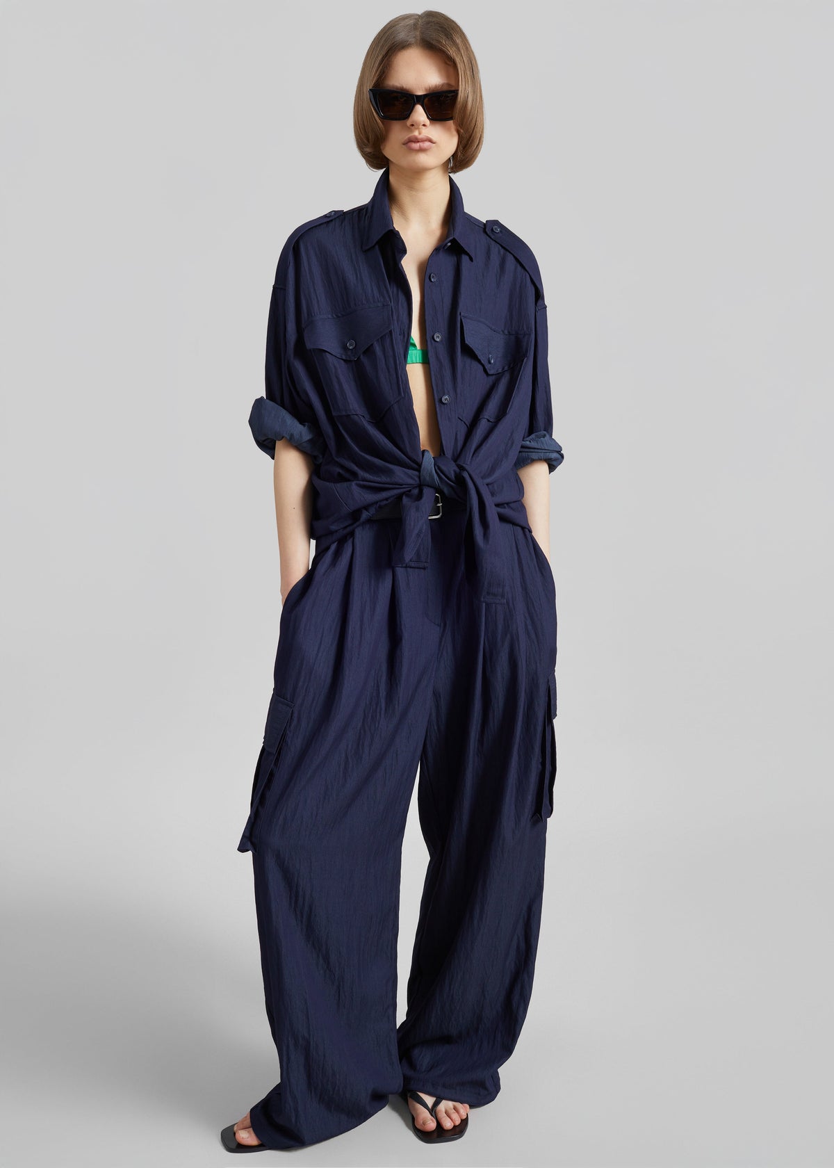 Trevi Textured Cargo Shirt - Navy - 6