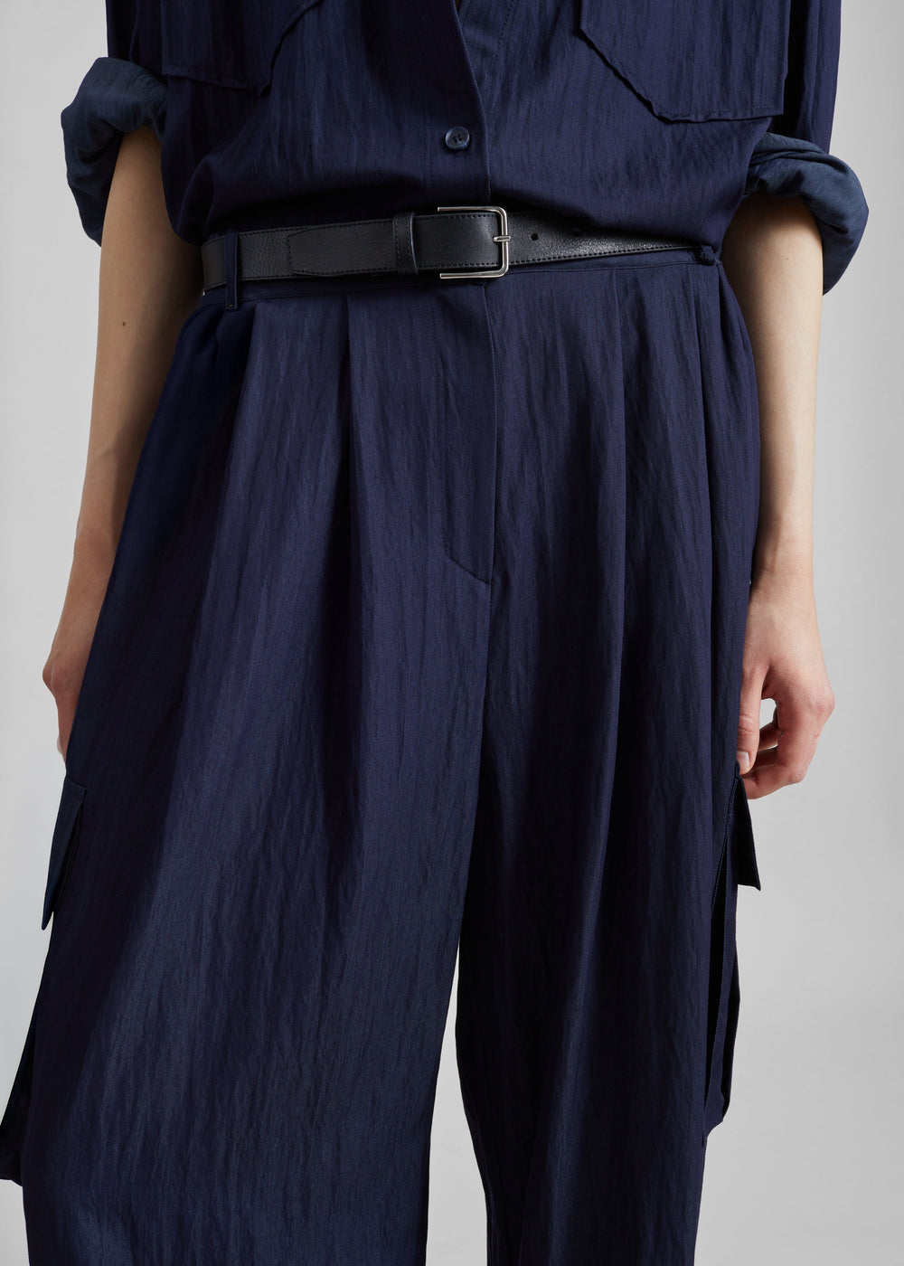 Pantalon Trevi cargo texturé - Bleu marine - 1