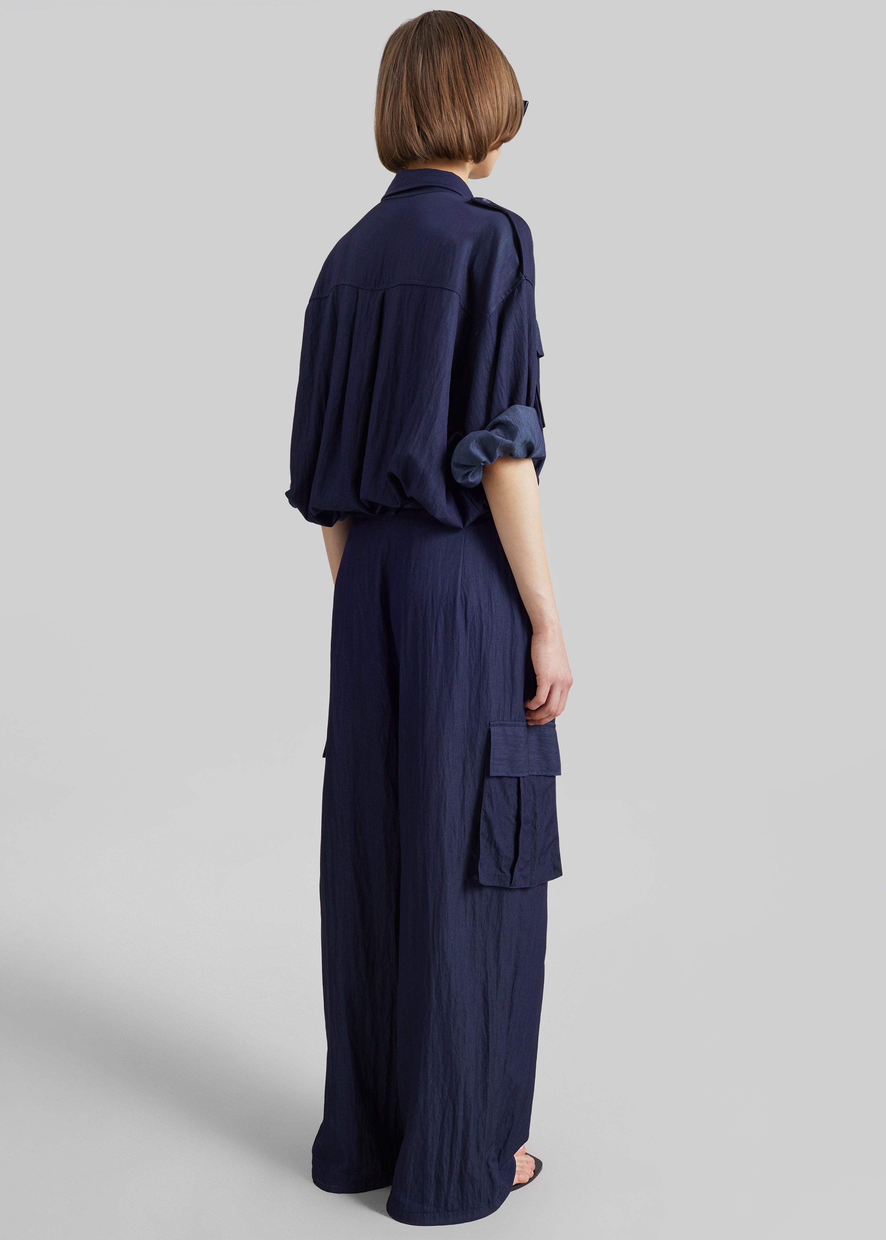 Trevi Textured Cargo Pants - Navy - 6