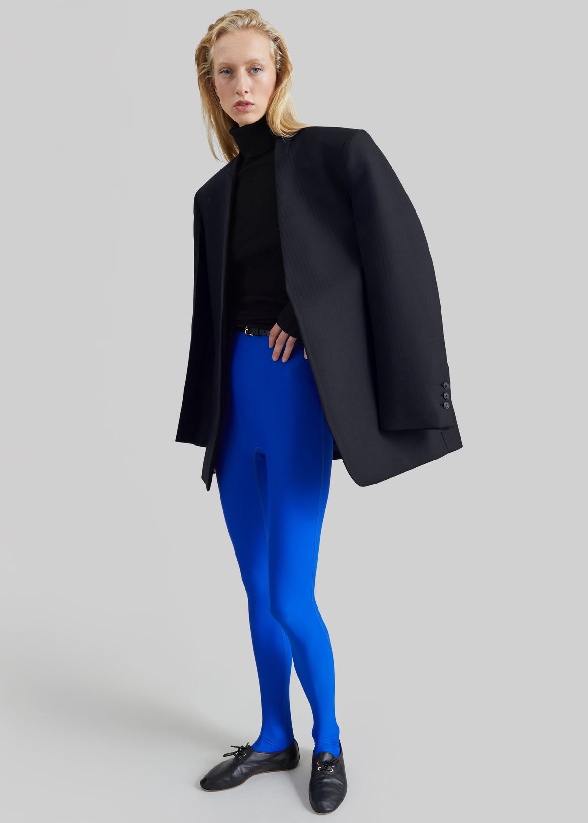 Blazer Trevis con motivo a chevron senza colletto - Nero