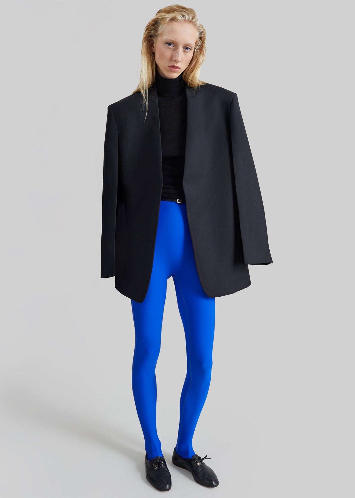 Blazer Trevis con motivo a chevron senza colletto - Nero