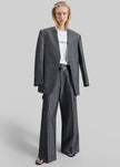 Blazer Trevis senza colletto - Nero mélange