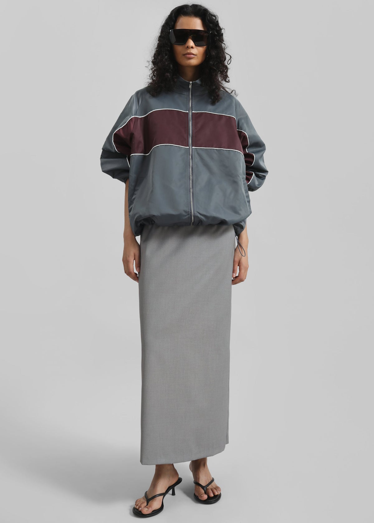 Treviso Colorblock Track Jacket - Slate Grey - 1