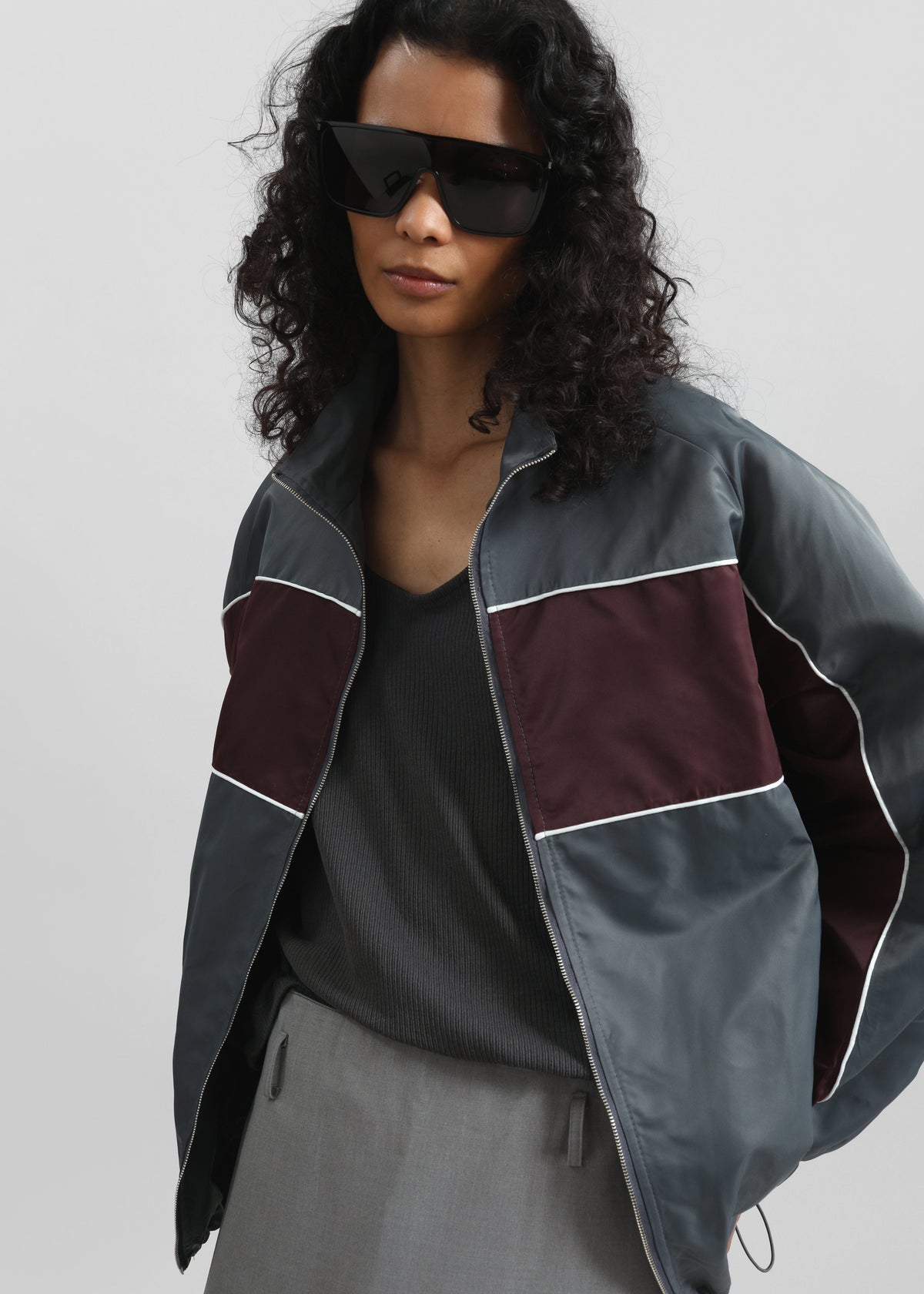 Treviso Colorblock Track Jacket - Slate Grey - 3