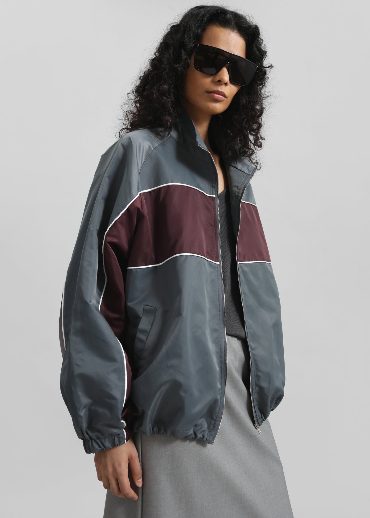 Treviso Colorblock Track Jacket - Slate Grey - 5