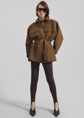 Trevose Padded Utility Jacket - Brown
