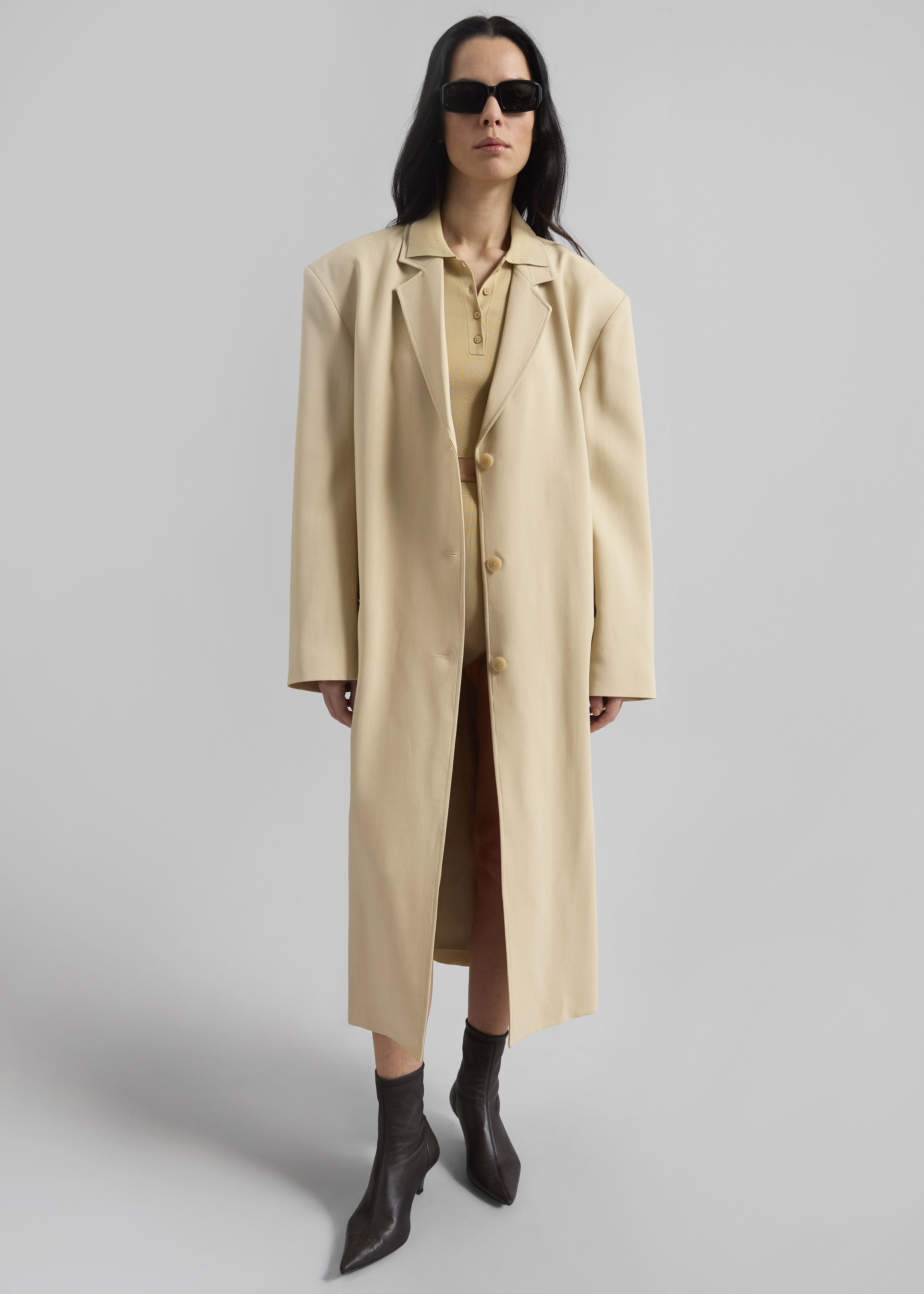 Tribeca Long Coat - Beige – The Frankie Shop Europe