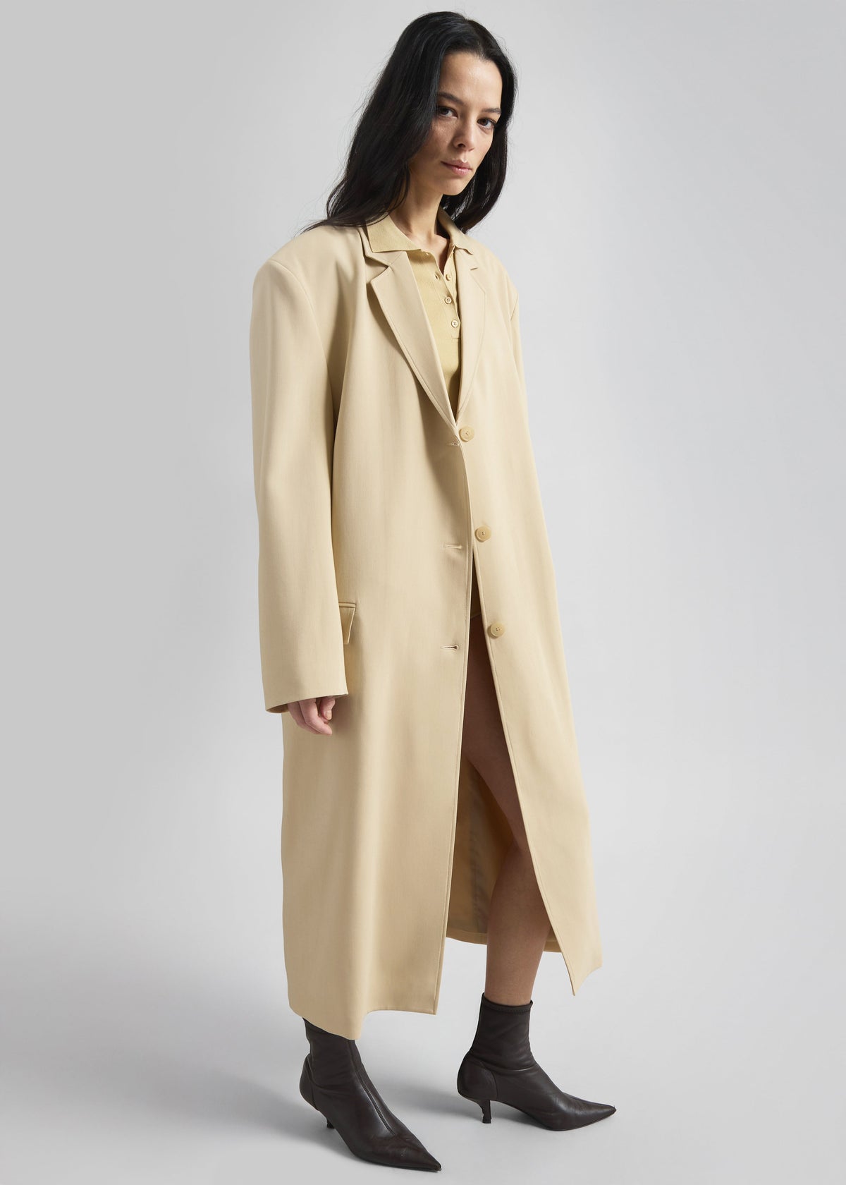 Tribeca Long Coat - Beige - 3