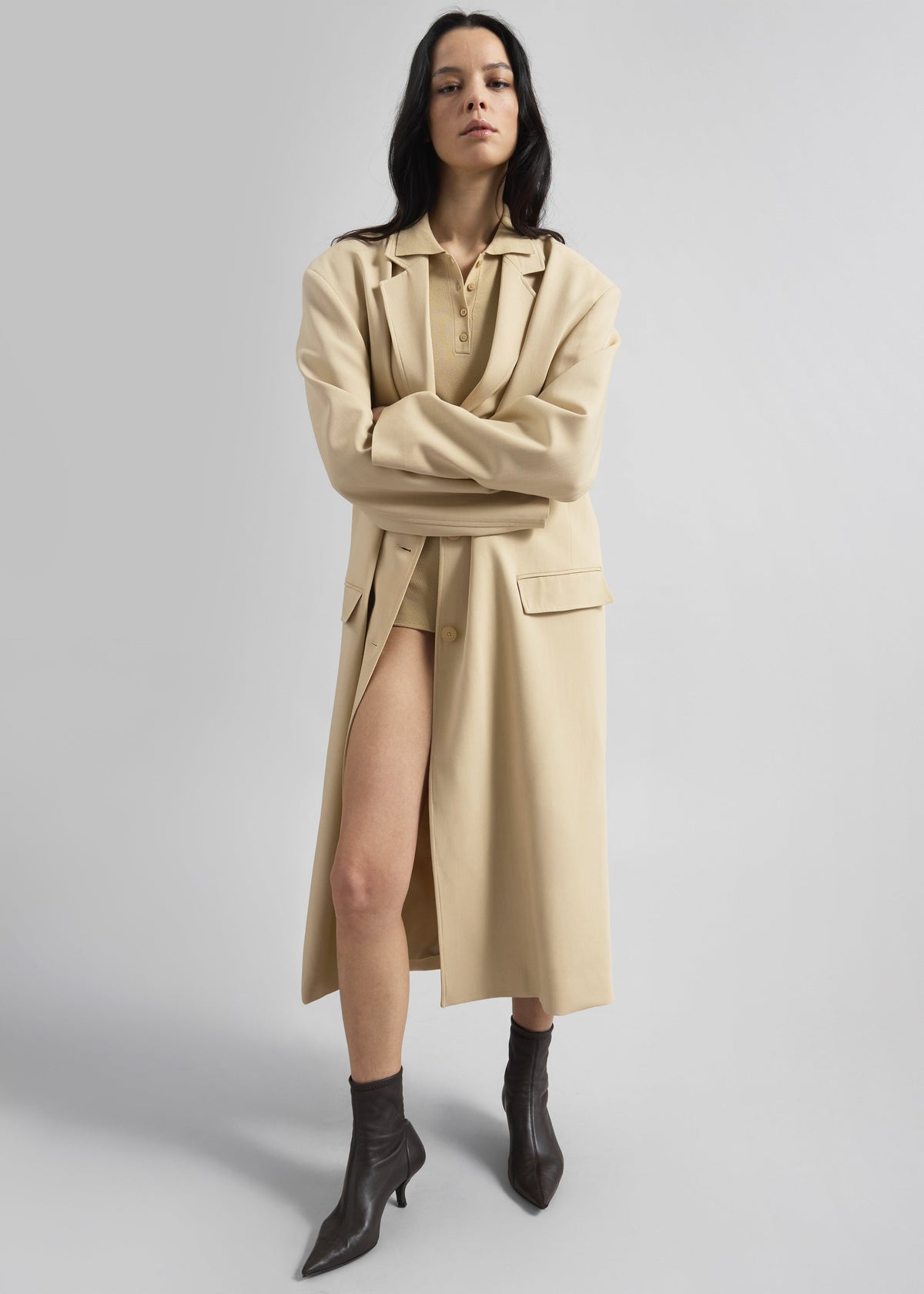 Tribeca Long Coat - Beige - 7