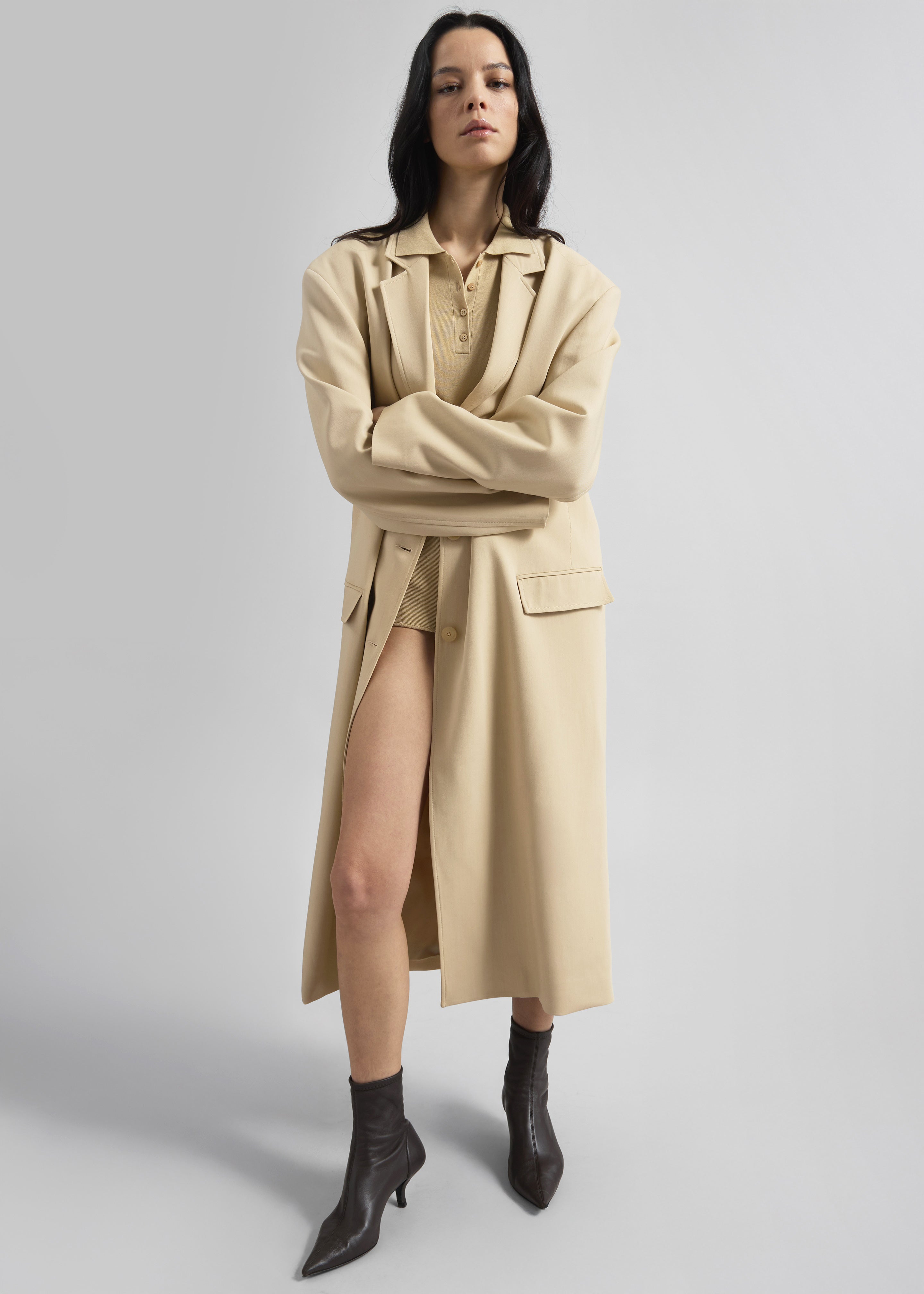 Tribeca Long Coat - Beige - 7