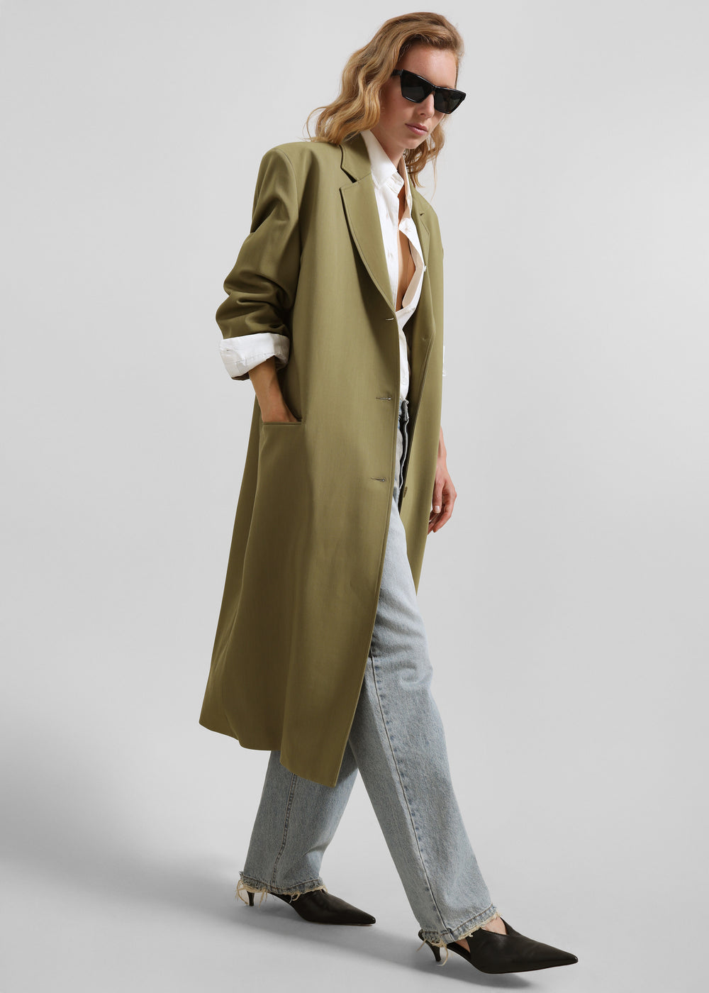 Tribeca Long Coat - Khaki - 1