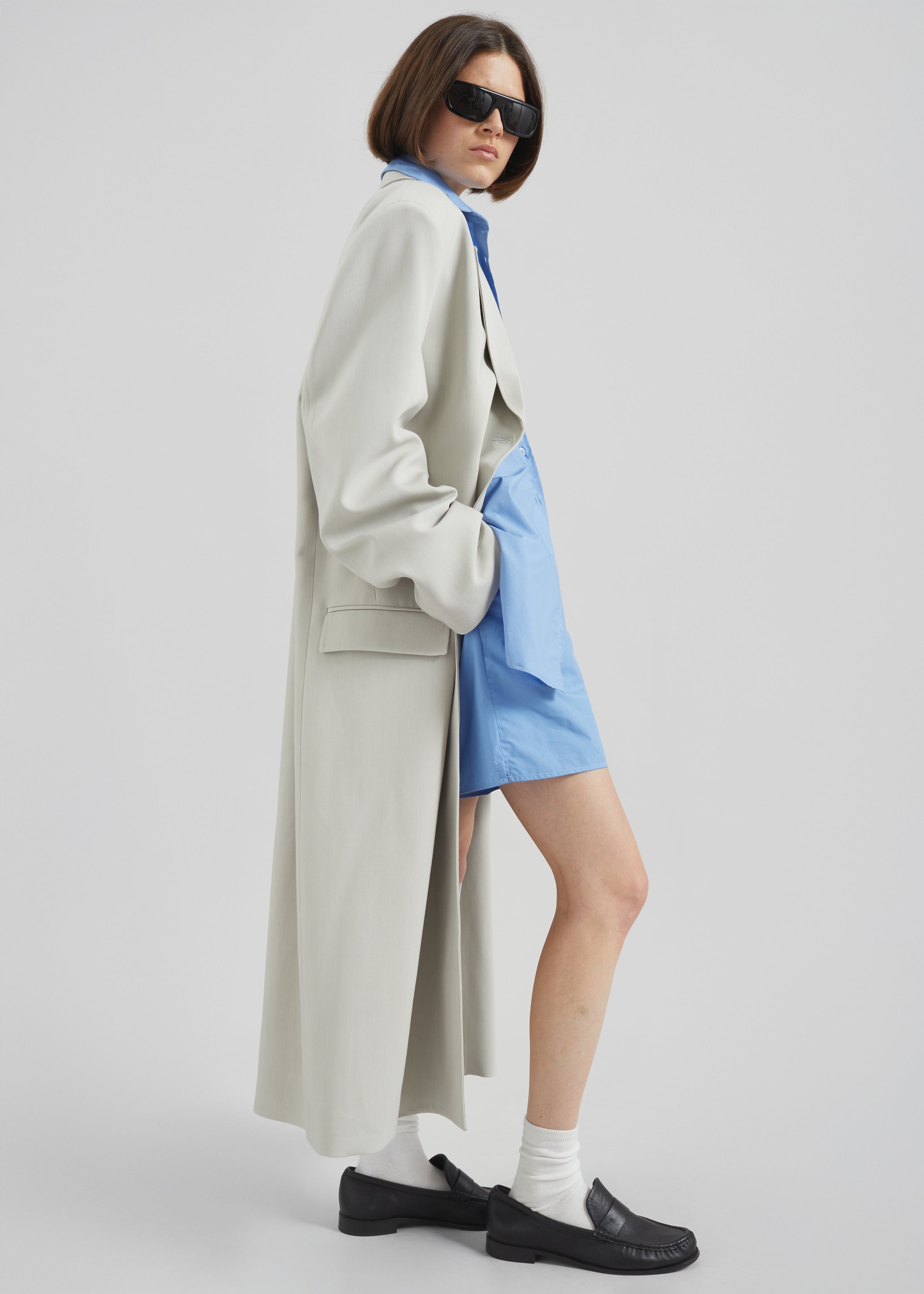 Tribeca Long Coat - Stone - 3