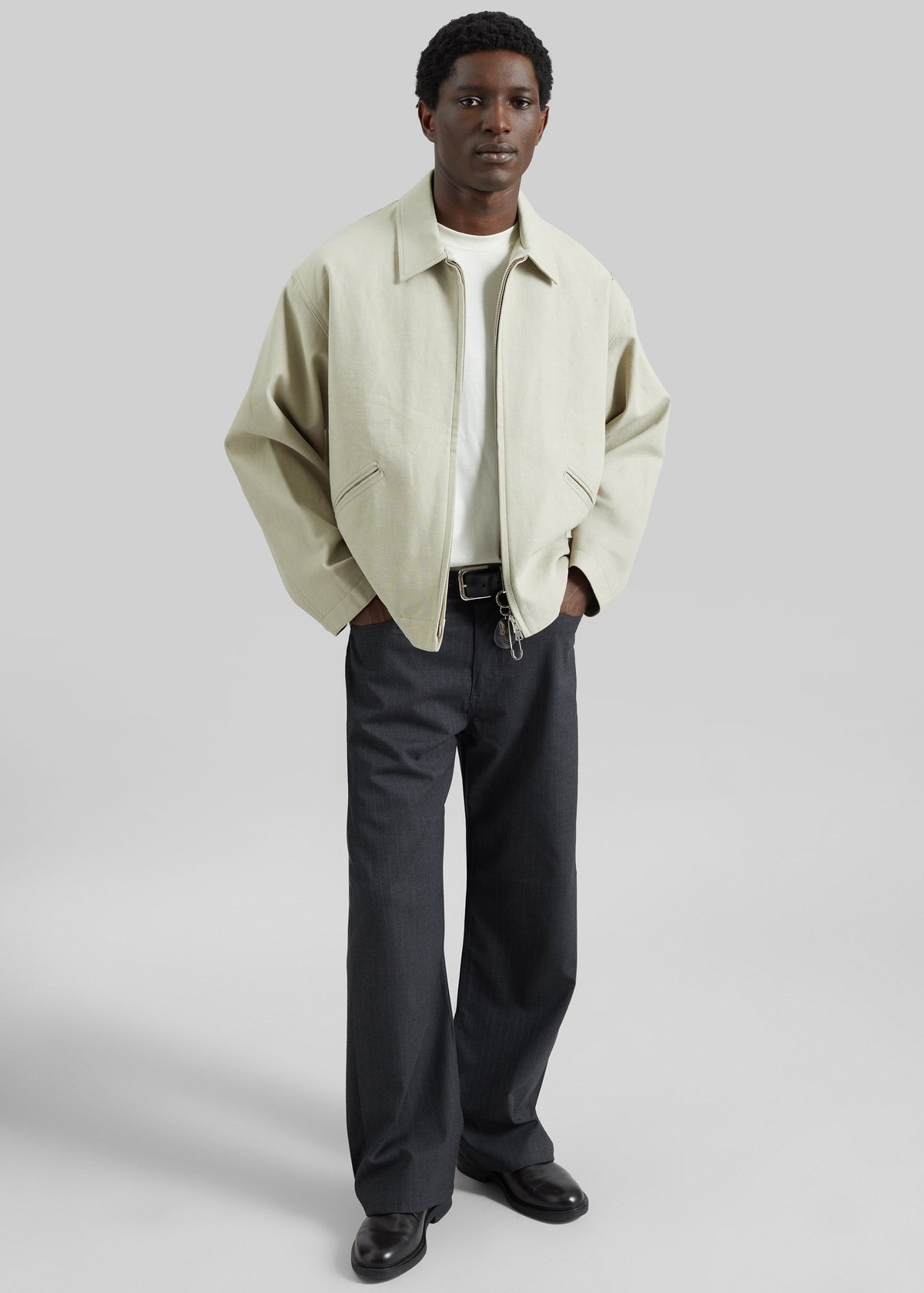 Trieste Straight Pants - Charcoal Pinstripe - 3