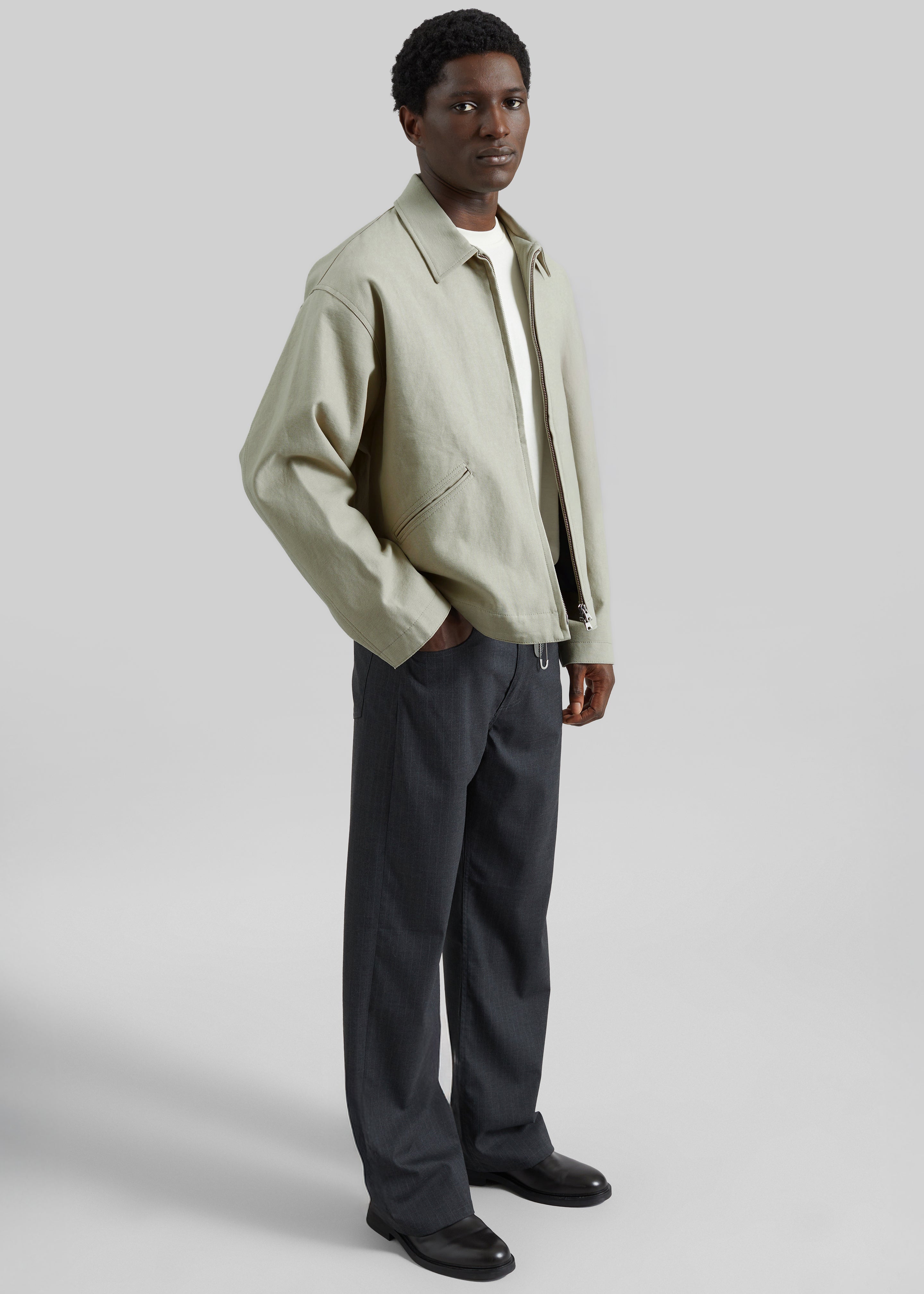 Trieste Straight Pants - Charcoal Pinstripe - 8