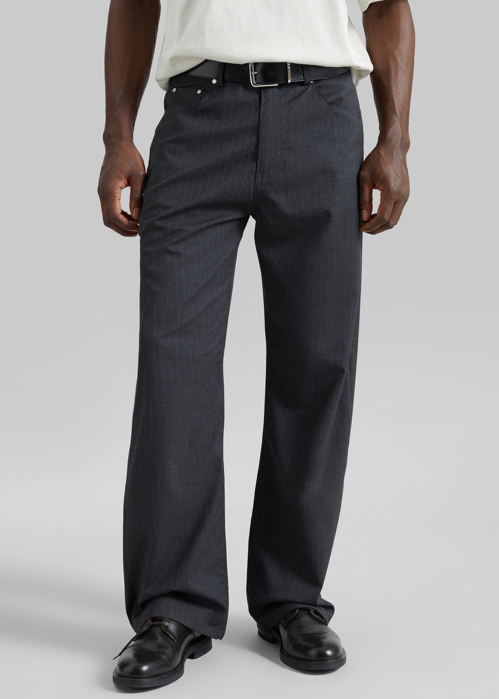 Trieste Straight Pants - Charcoal Pinstripe - 1