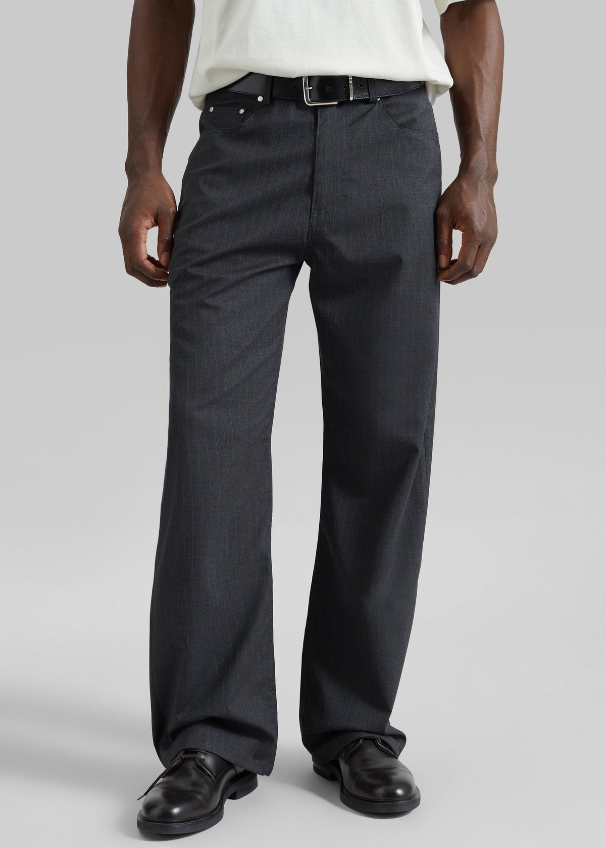 Trieste Straight Pants - Charcoal Pinstripe - 2