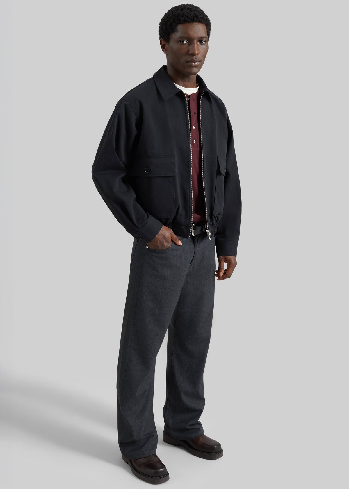 Trieste Straight Pants - Charcoal Pinstripe - 6