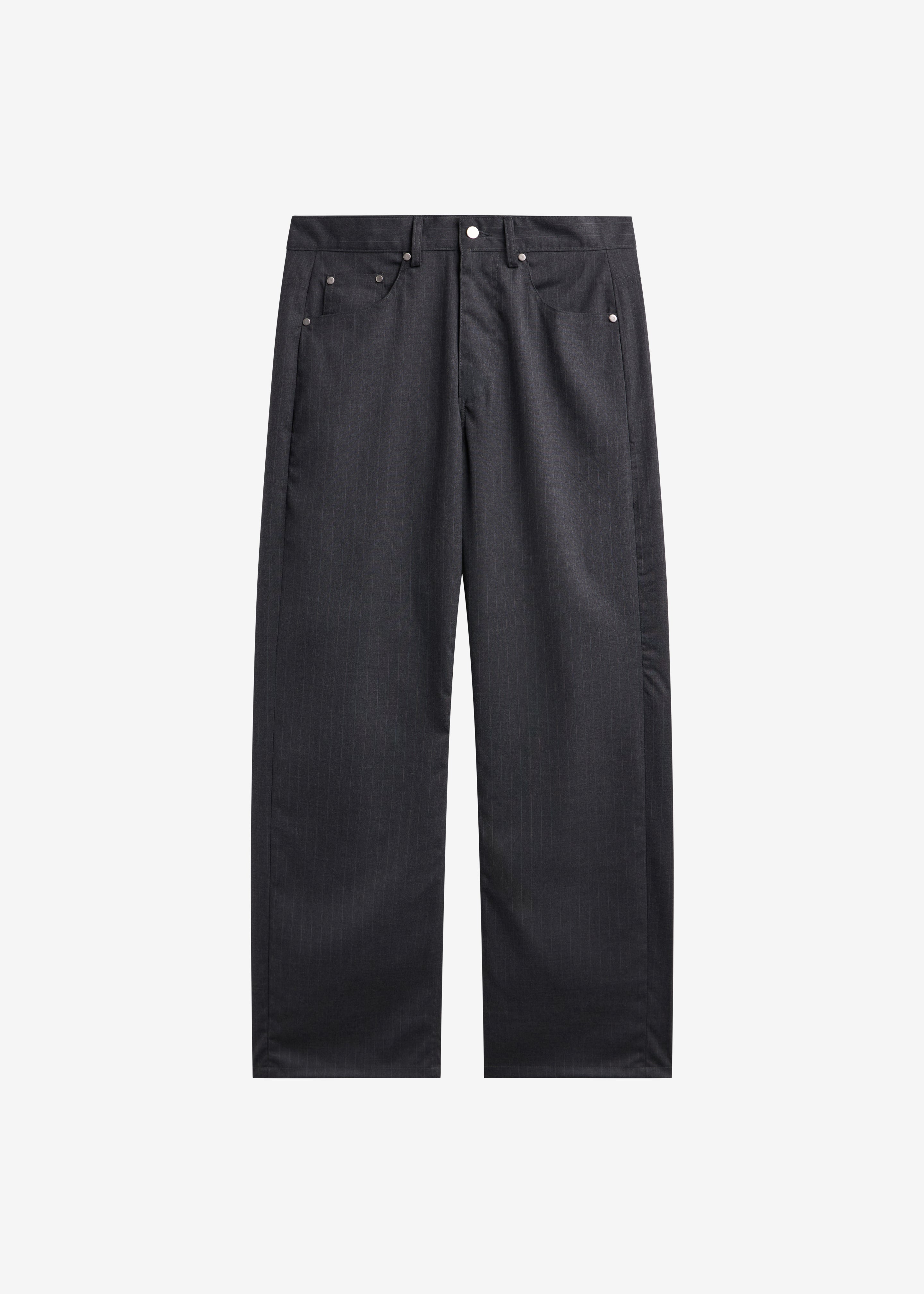 Trieste Straight Pants - Charcoal Pinstripe - 10